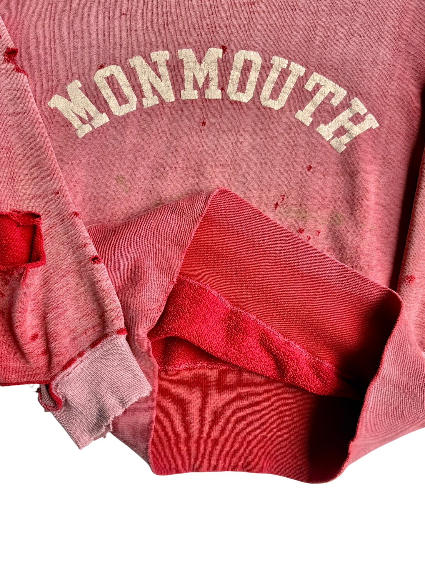 1950s Champion Thrashed and Sun Faded ‘Monmouth’ Sweatshirt (XL)