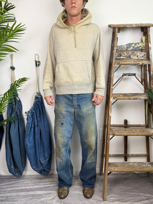1950s Two Tone ‘Super Soft’ Worn Grey Hoodie (M/L)