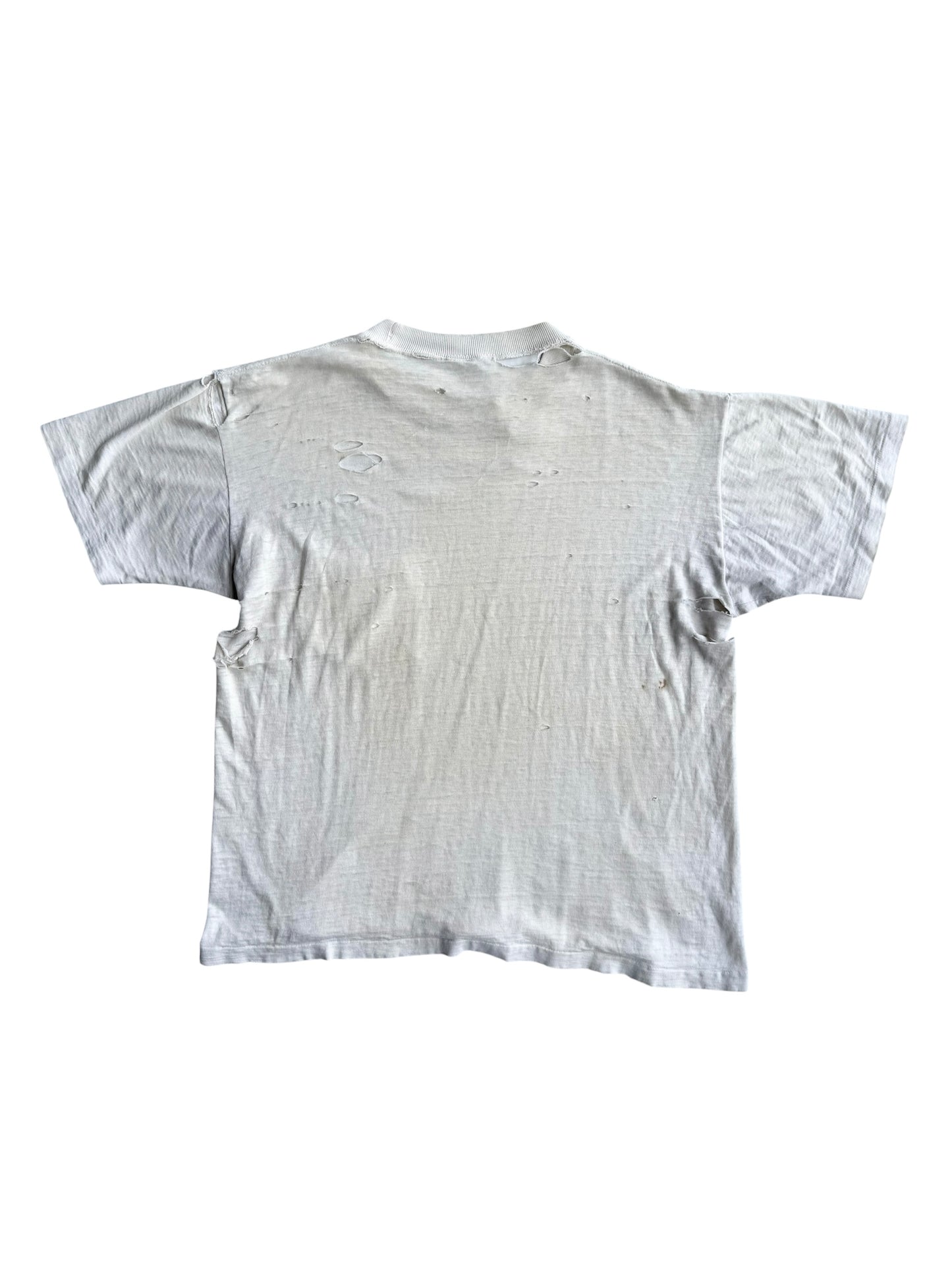 1950s Perfectly Distressed White Pocket Tee (M/L)