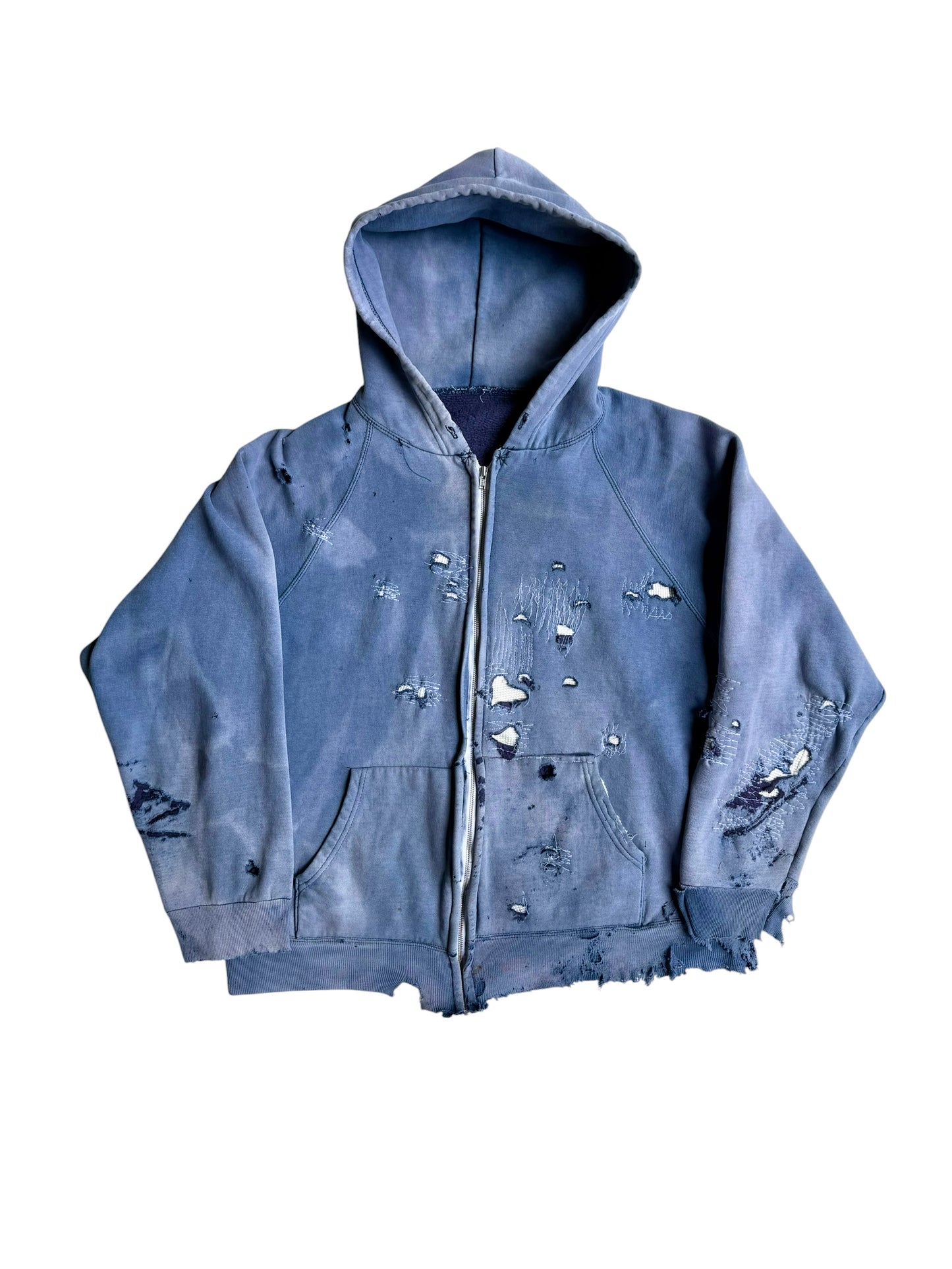 1960s Sun Faded Repaired Zip Up Jacket (S/M)