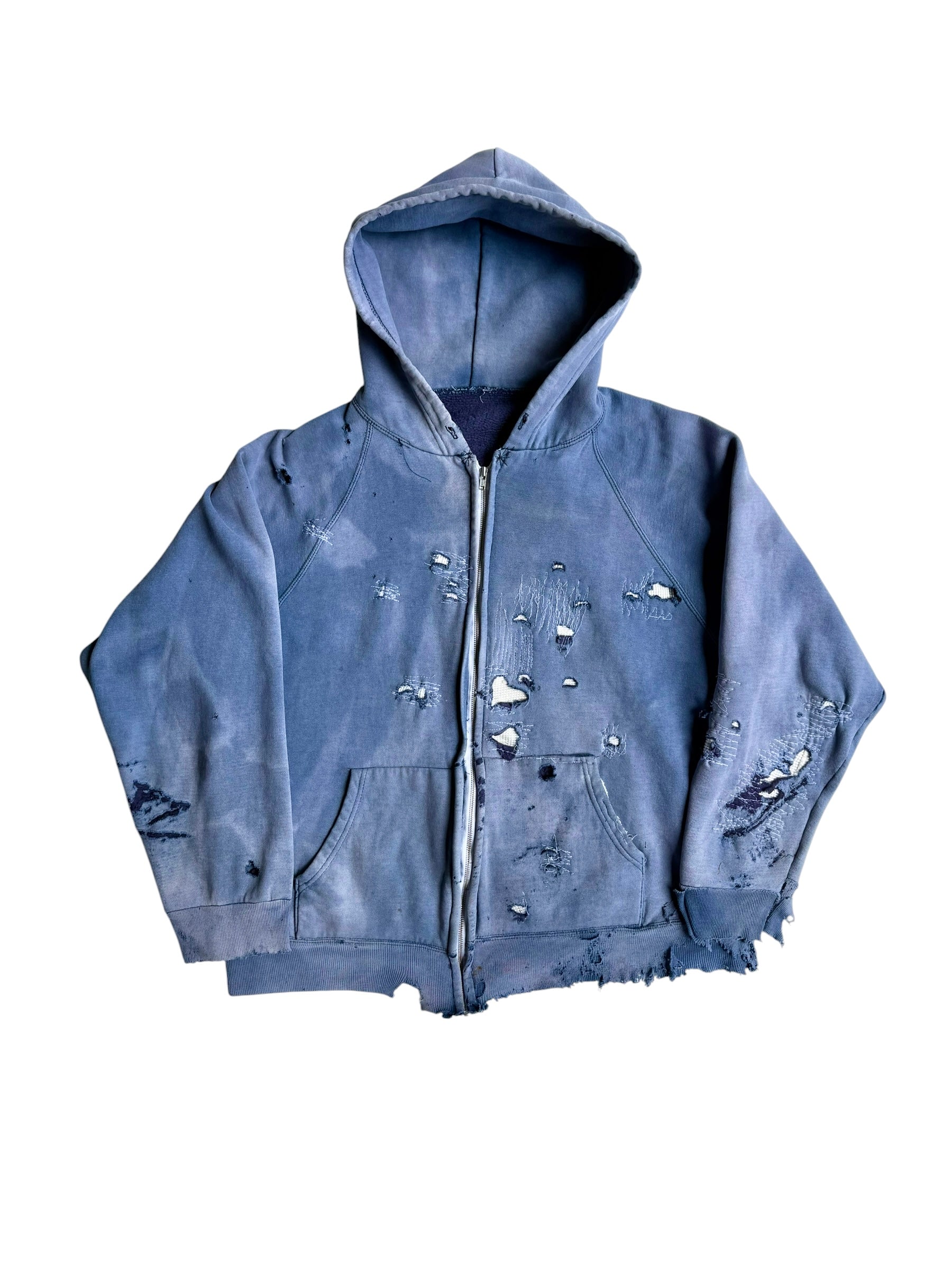 1960s Sun Faded Repaired Zip Up Jacket (S/M)