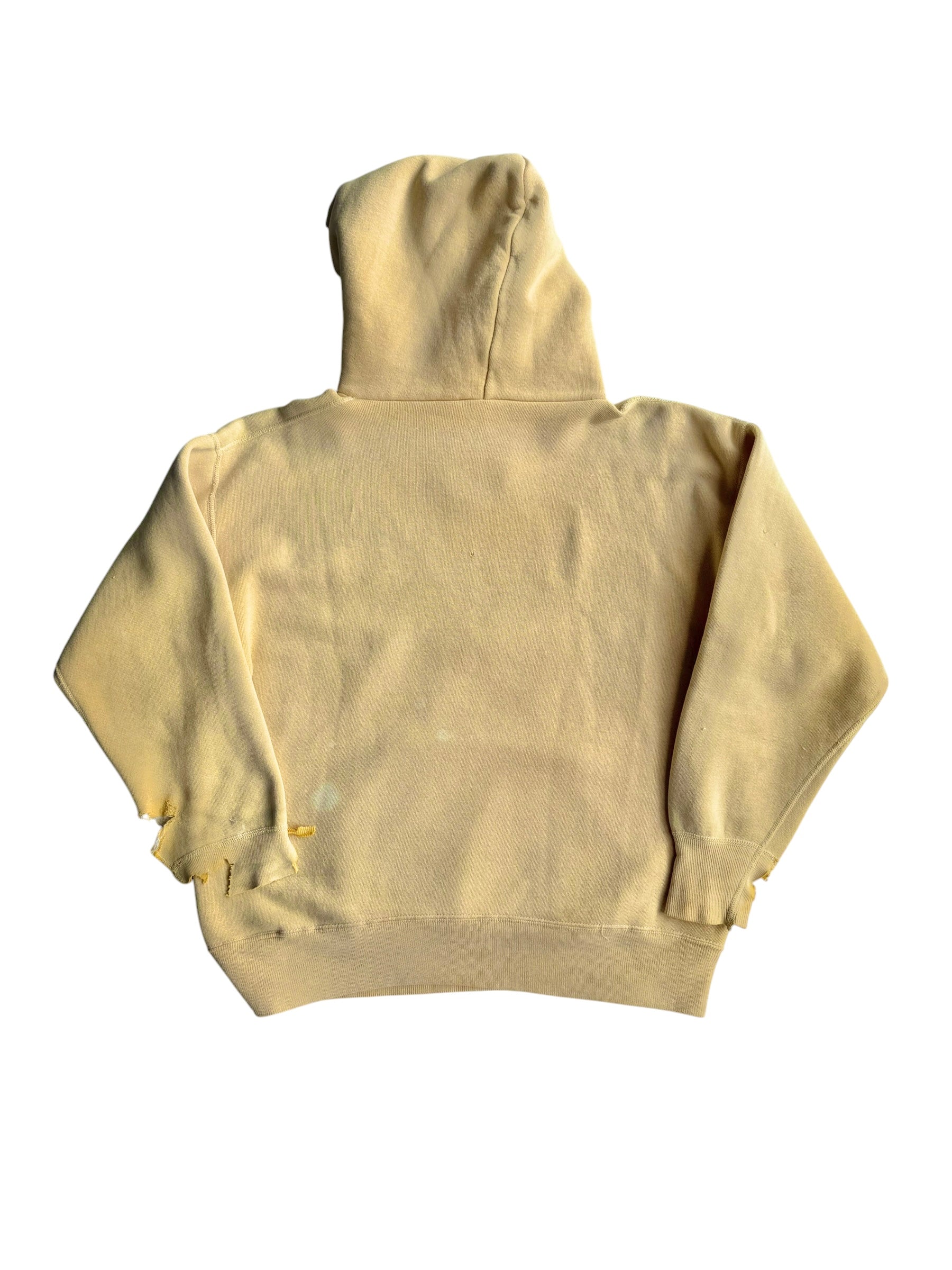 1960s Sun Faded Yellow ‘Samohi’ Distressed Hoodie (S/M)