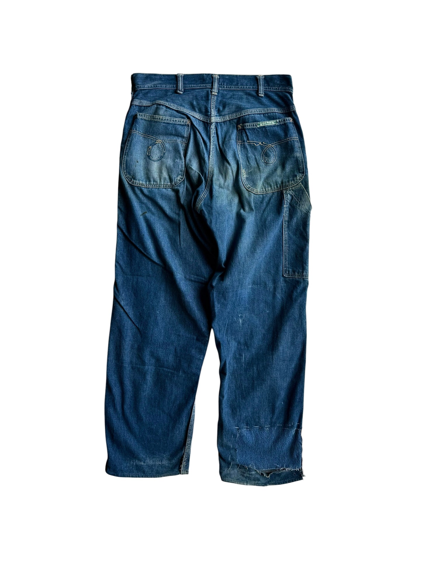 1950s Key Imperial Faded and Repaired Carpenter Jeans (32)