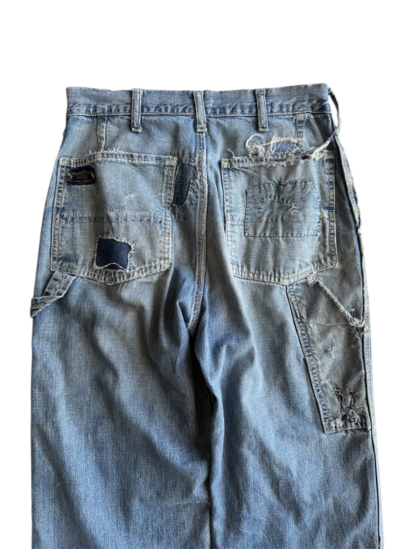 1950s Oshkosh Distressed ‘Mud’ Carpenter Jeans (30)