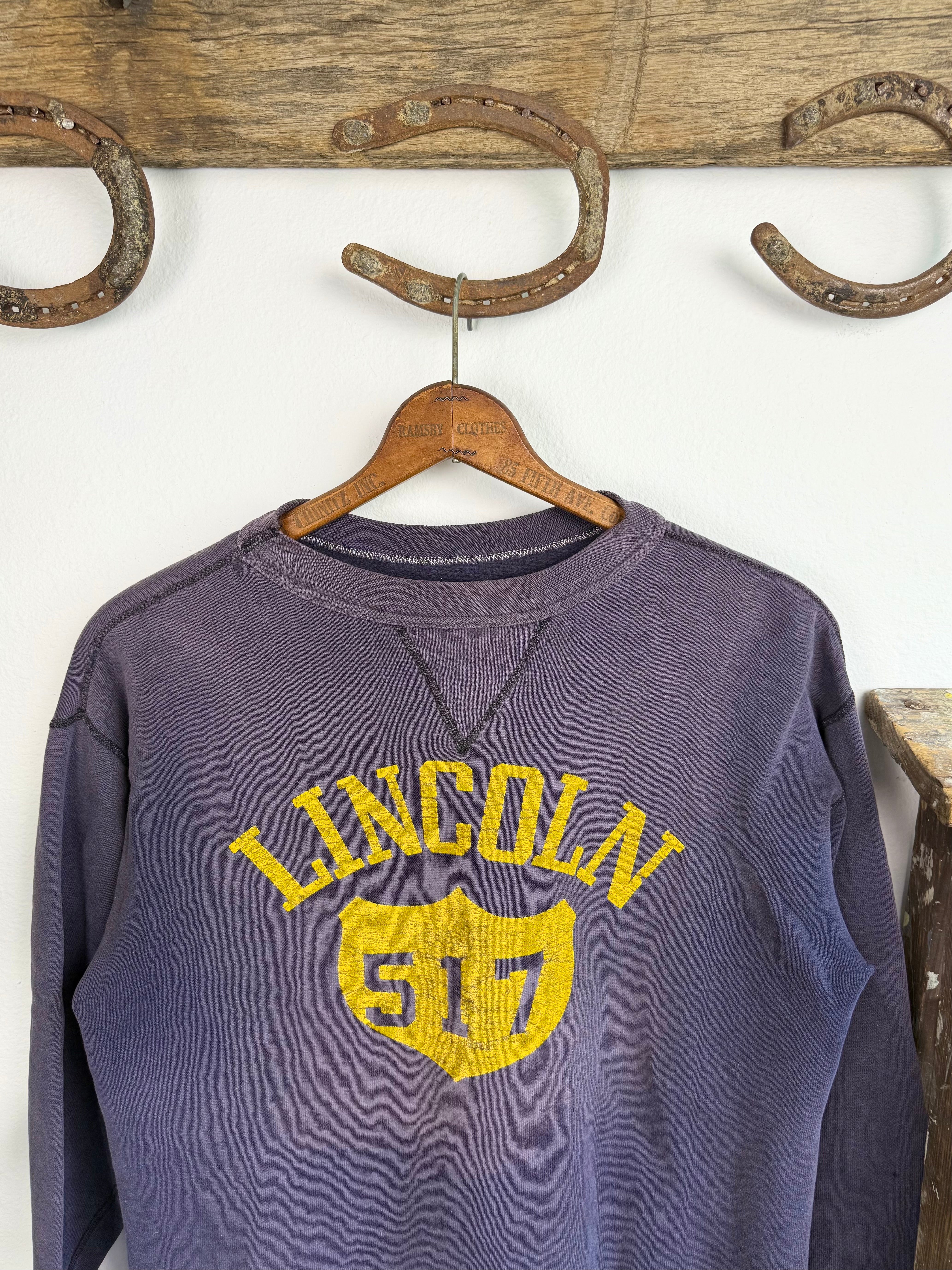 1950s ‘Lincoln’ Sun Faded Single V Sweatshirt (XL)
