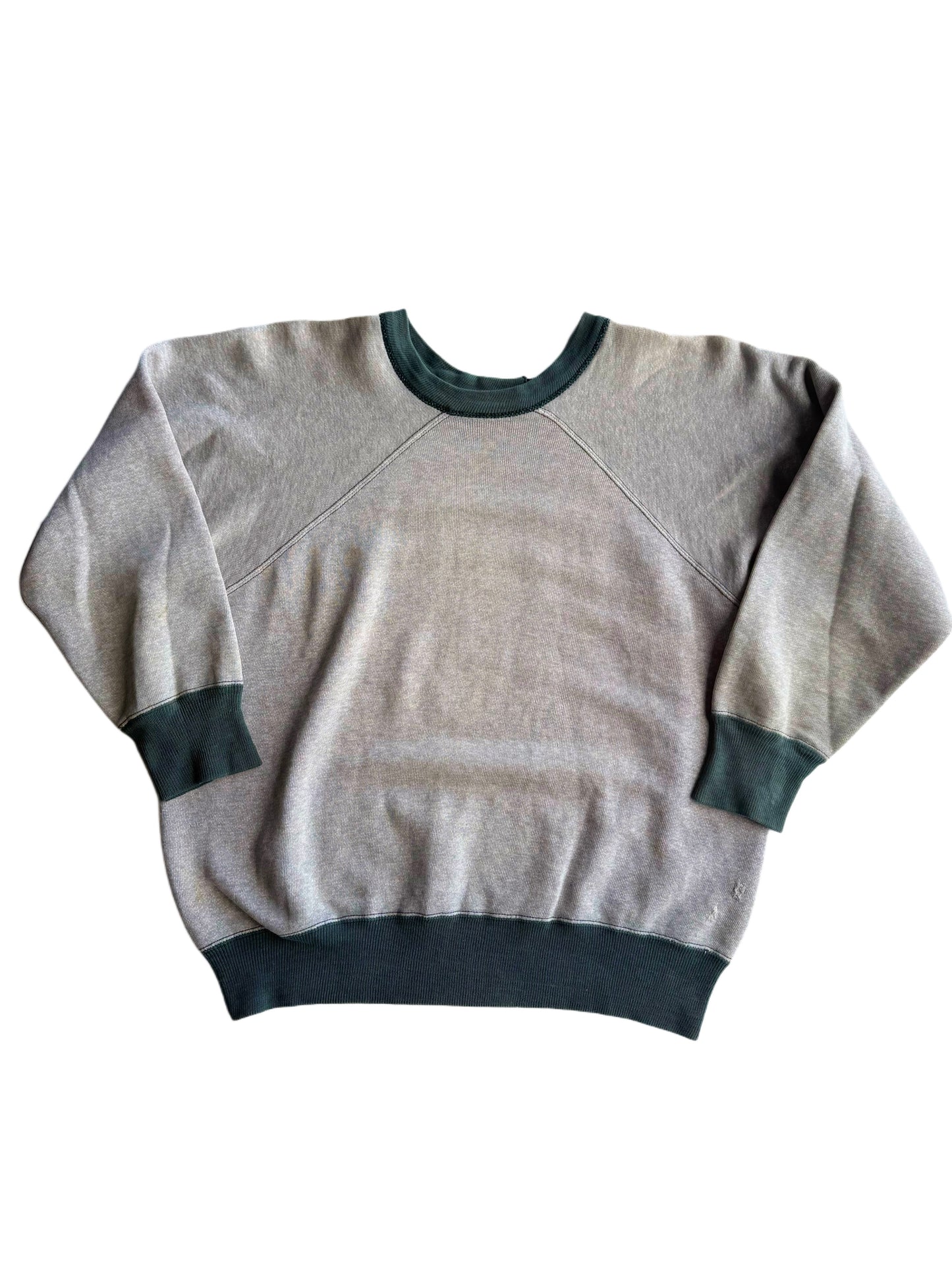 1940s Jockey Two Tone Green x Grey Sweatshirt (S/M)