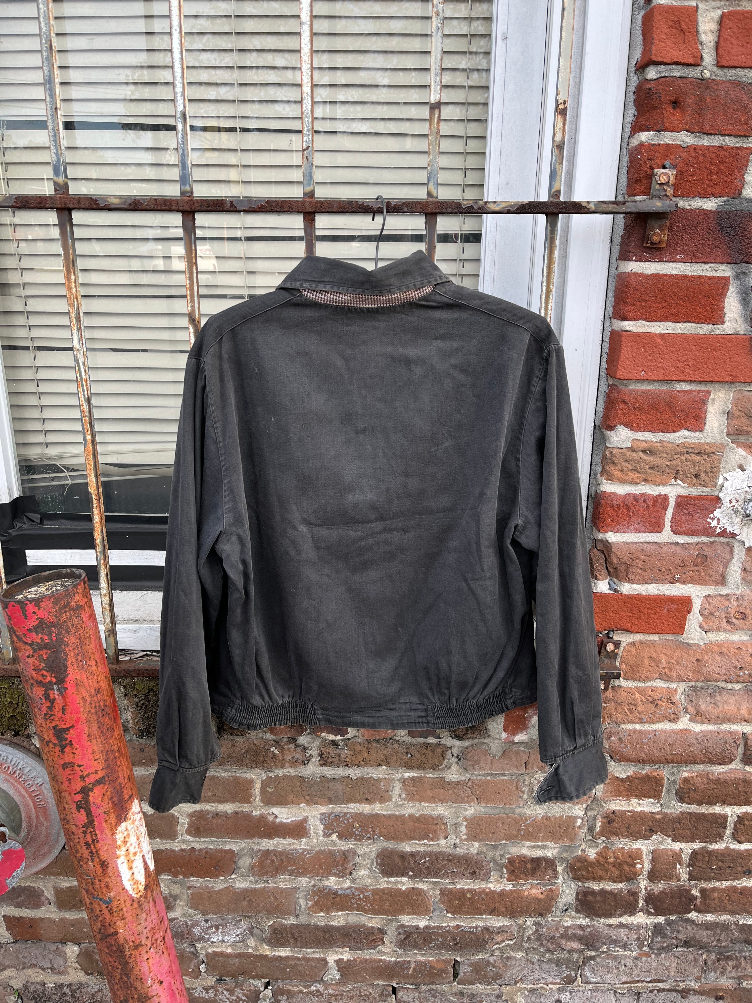 1950’s Black Reversible Plaid Zip Up Jacket (S/M)