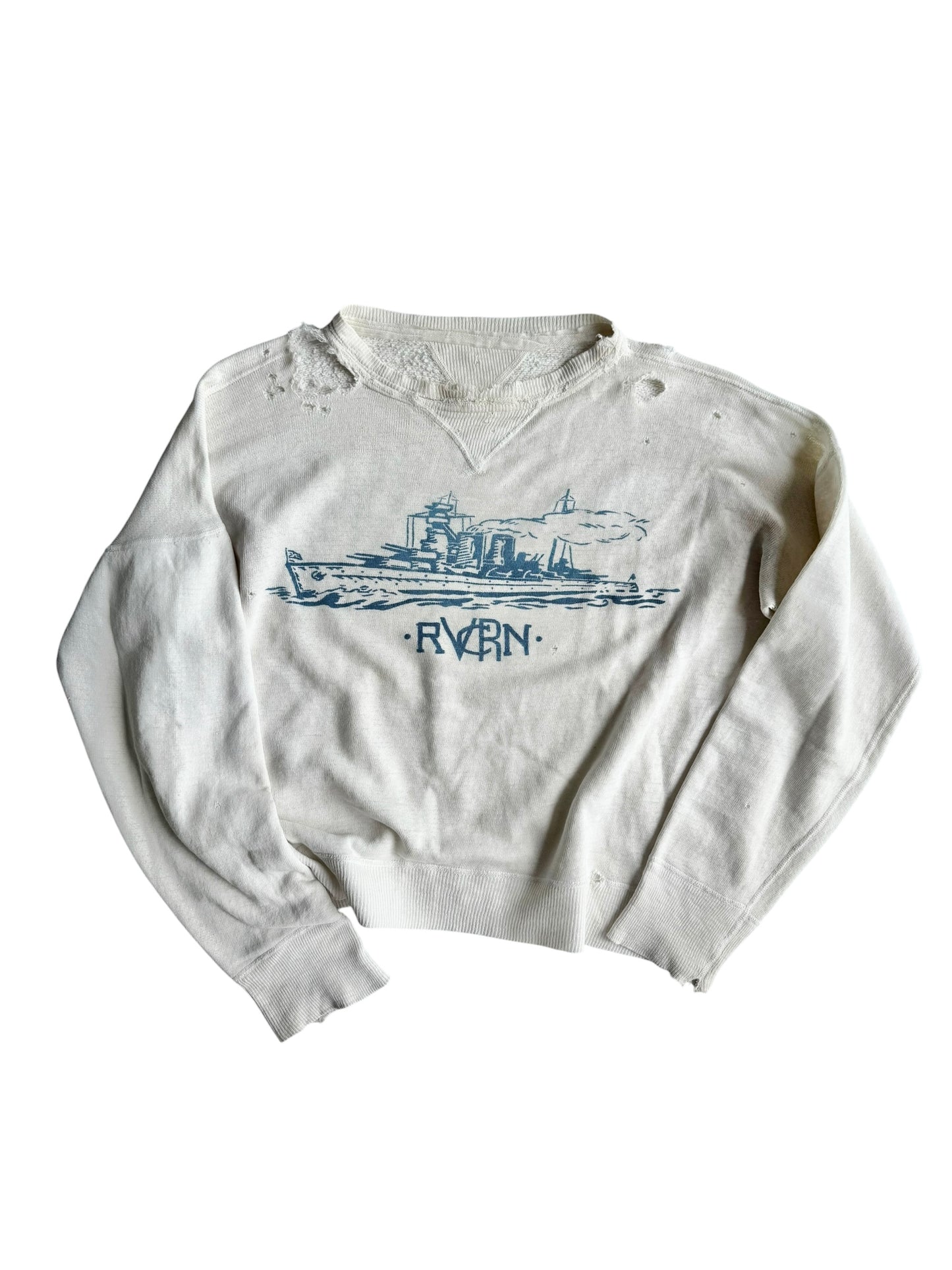 1940s WW2 Stenciled Double V Sweatshirt (S/M)