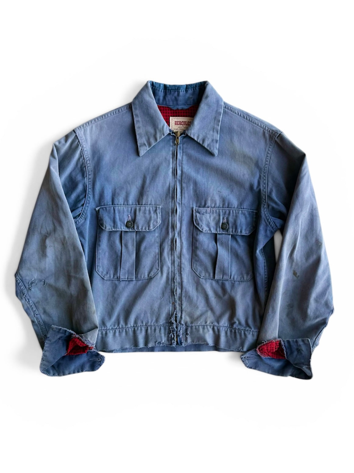1950s Faded Hercules Flannel Lined Workwear Jacket (S/M)