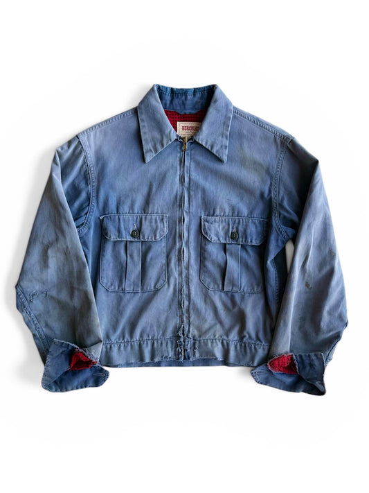 1950s Faded Hercules Flannel Lined Workwear Jacket (S/M)