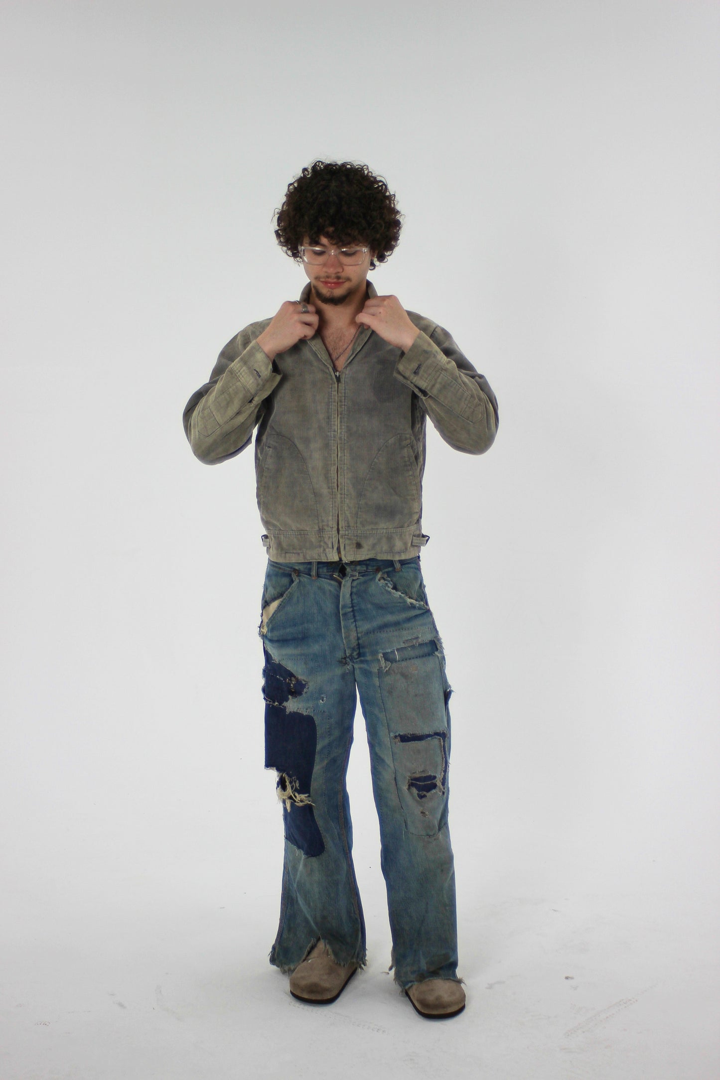 1950s Sun Faded ‘Ghost Print’ FFA Jacket (S/M)