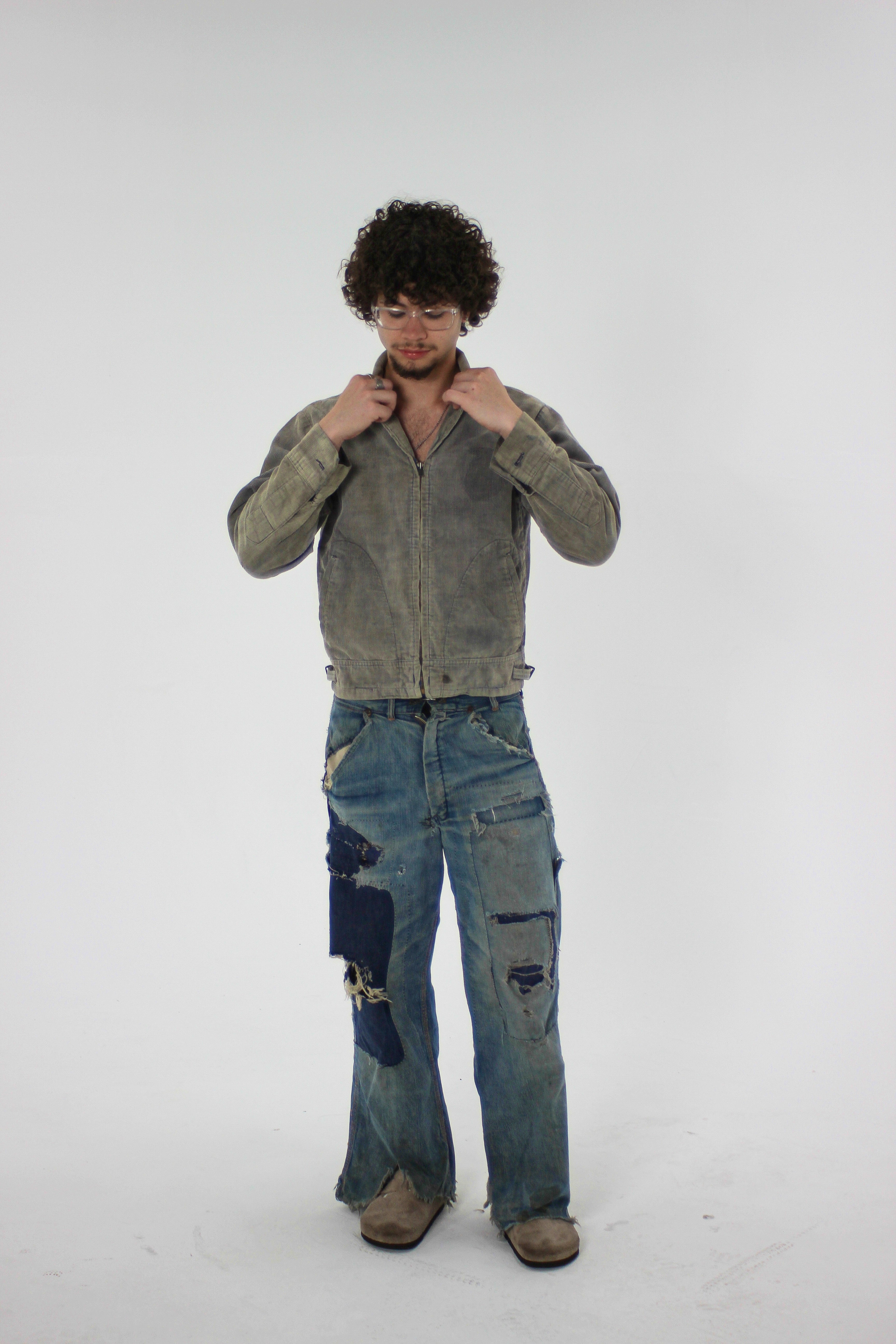 1950s Sun Faded ‘Ghost Print’ FFA Jacket (S/M)