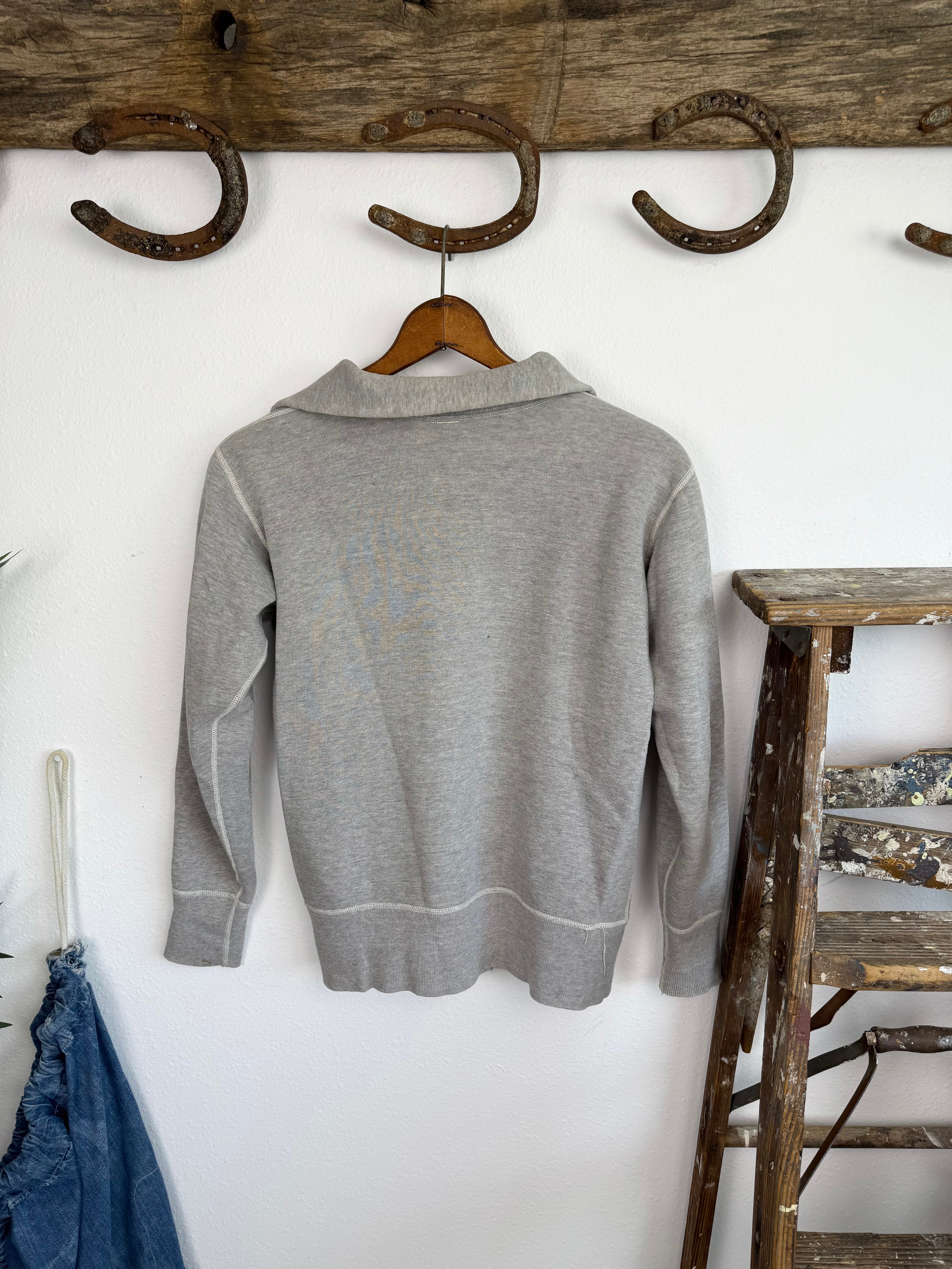 1930s Grey Quarter Zip Sweatshirt (M/L)