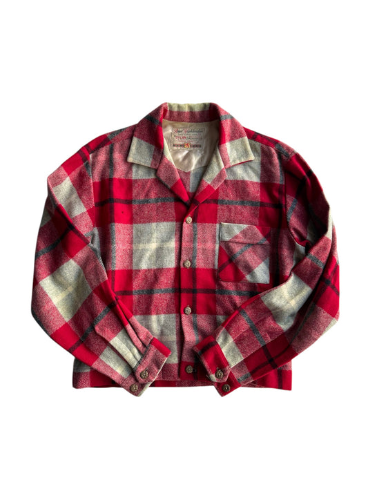 1950s ‘Dylan’ Virgin Wool Cropped Plaid Jacket (S/M)
