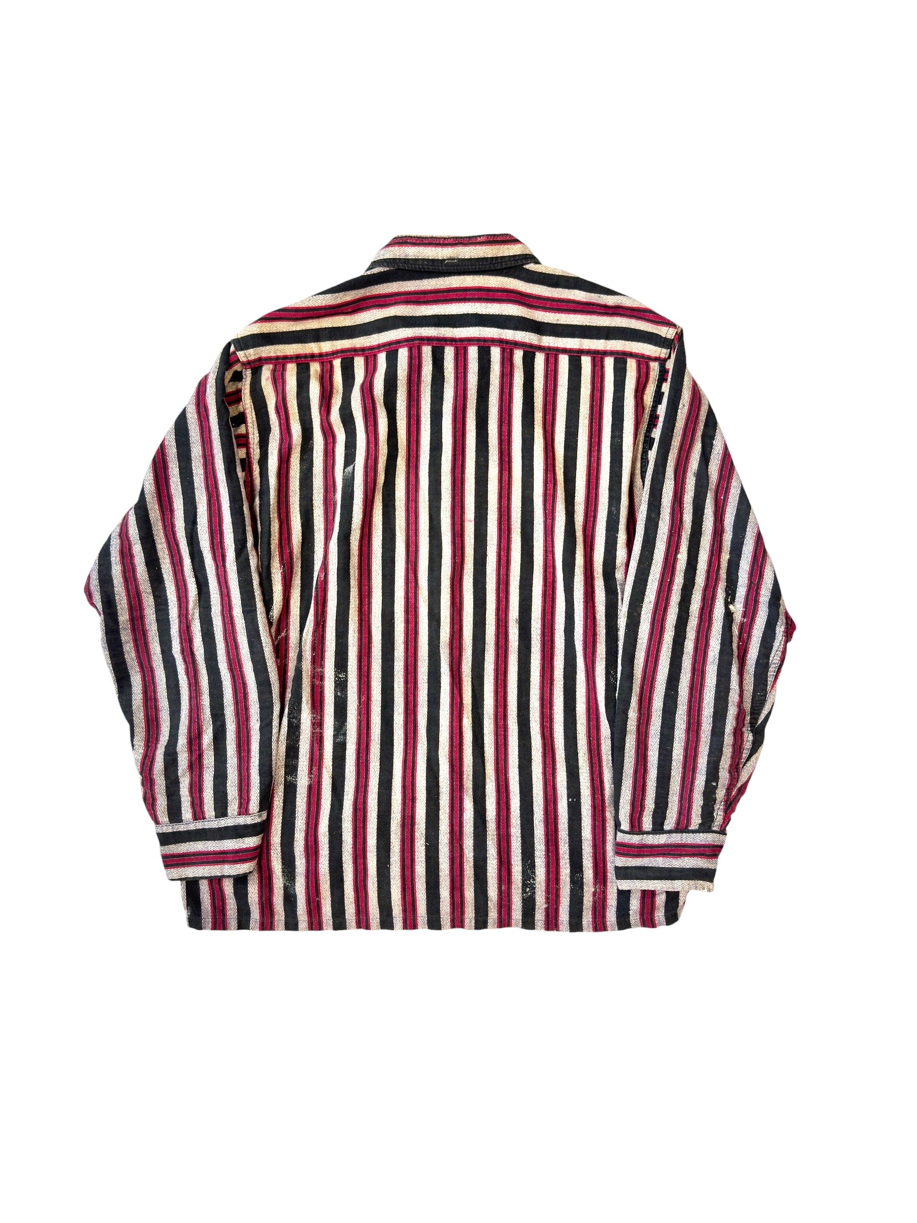 1960s Splatter Paint Striped Cotton Flannel (M/L)