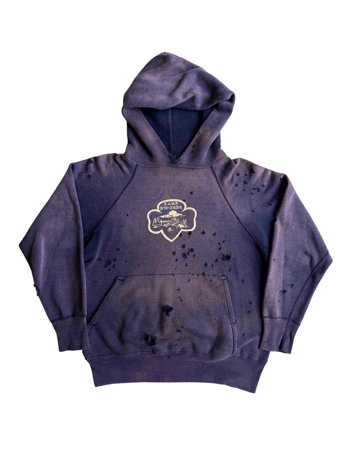 1950s Perfectly Sun Faded Distressed Camp Hoodie (M/L)