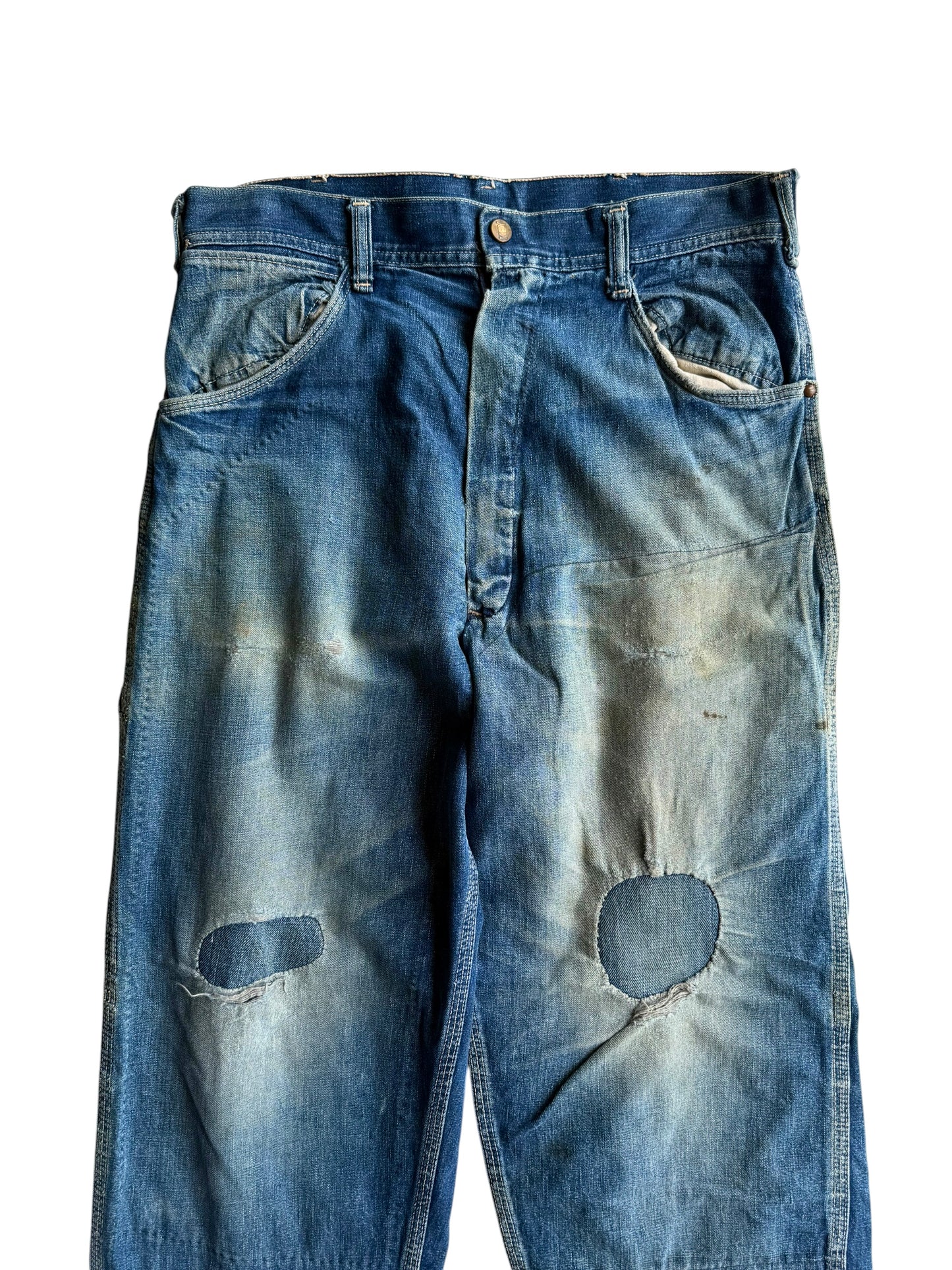 1950s Key Imperial Faded and Repaired Carpenter Jeans (32)