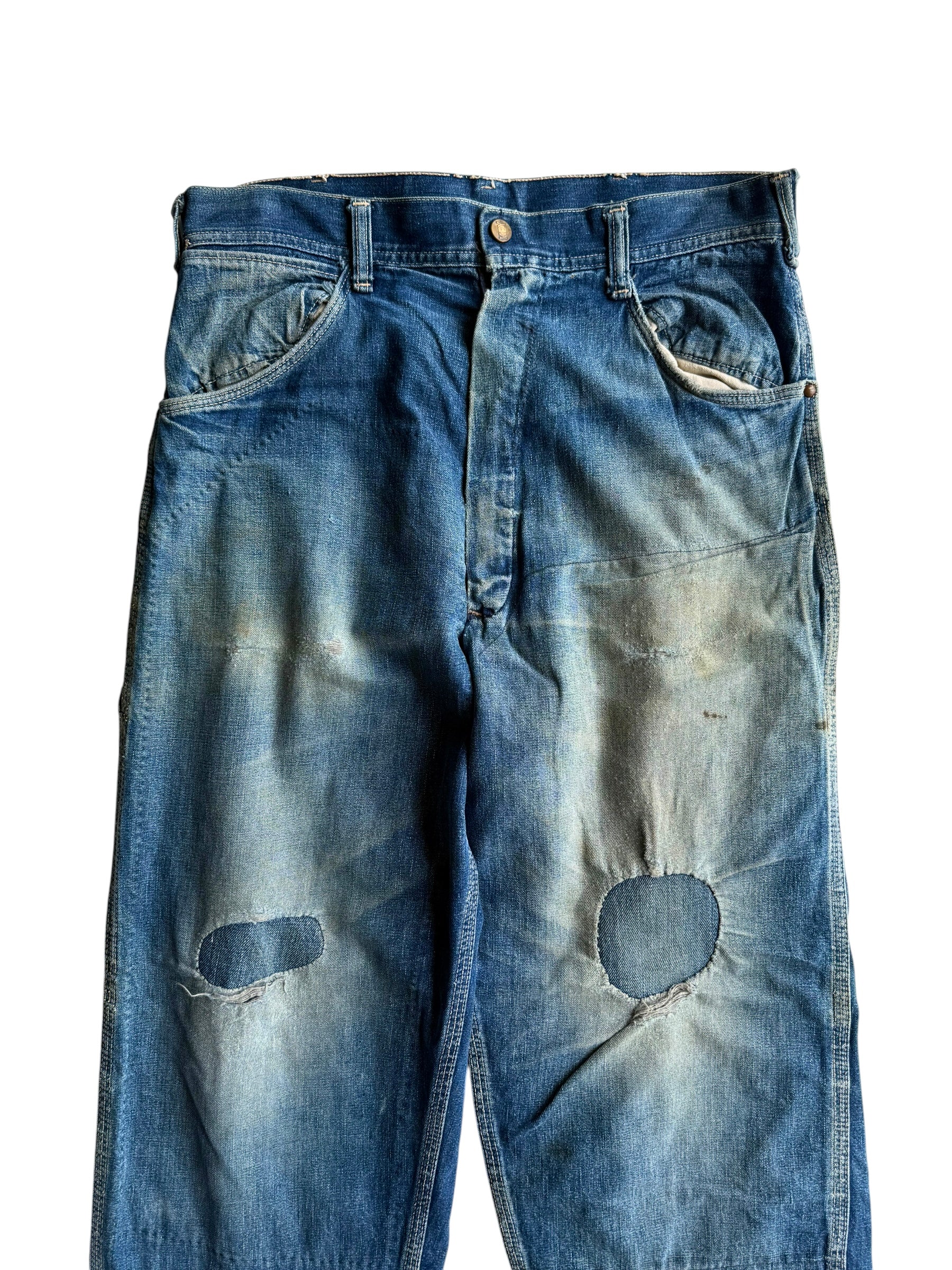 1950s Key Imperial Faded and Repaired Carpenter Jeans (32)
