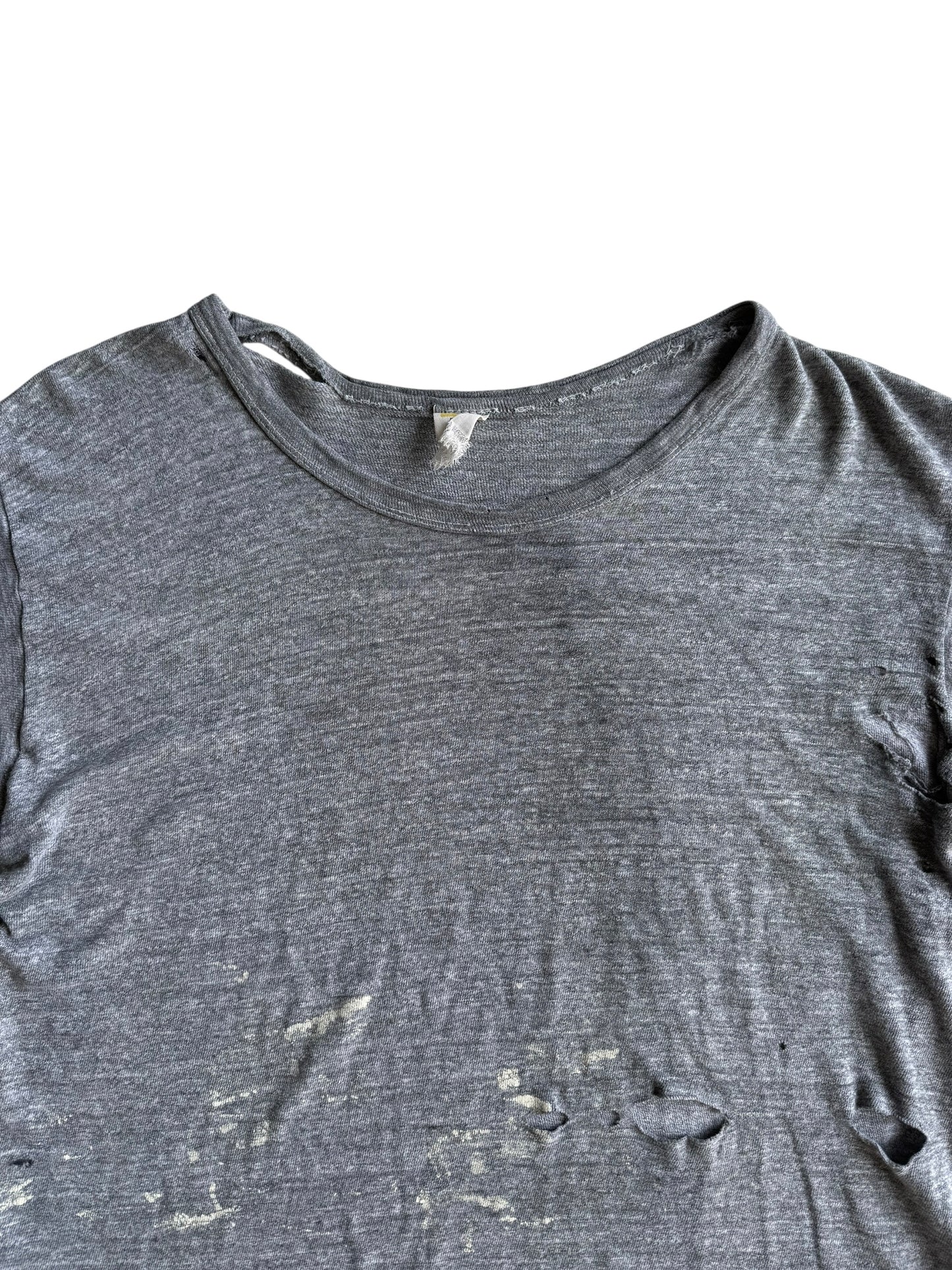 1960s Distressed Essential Heather Grey Tee (S/M)