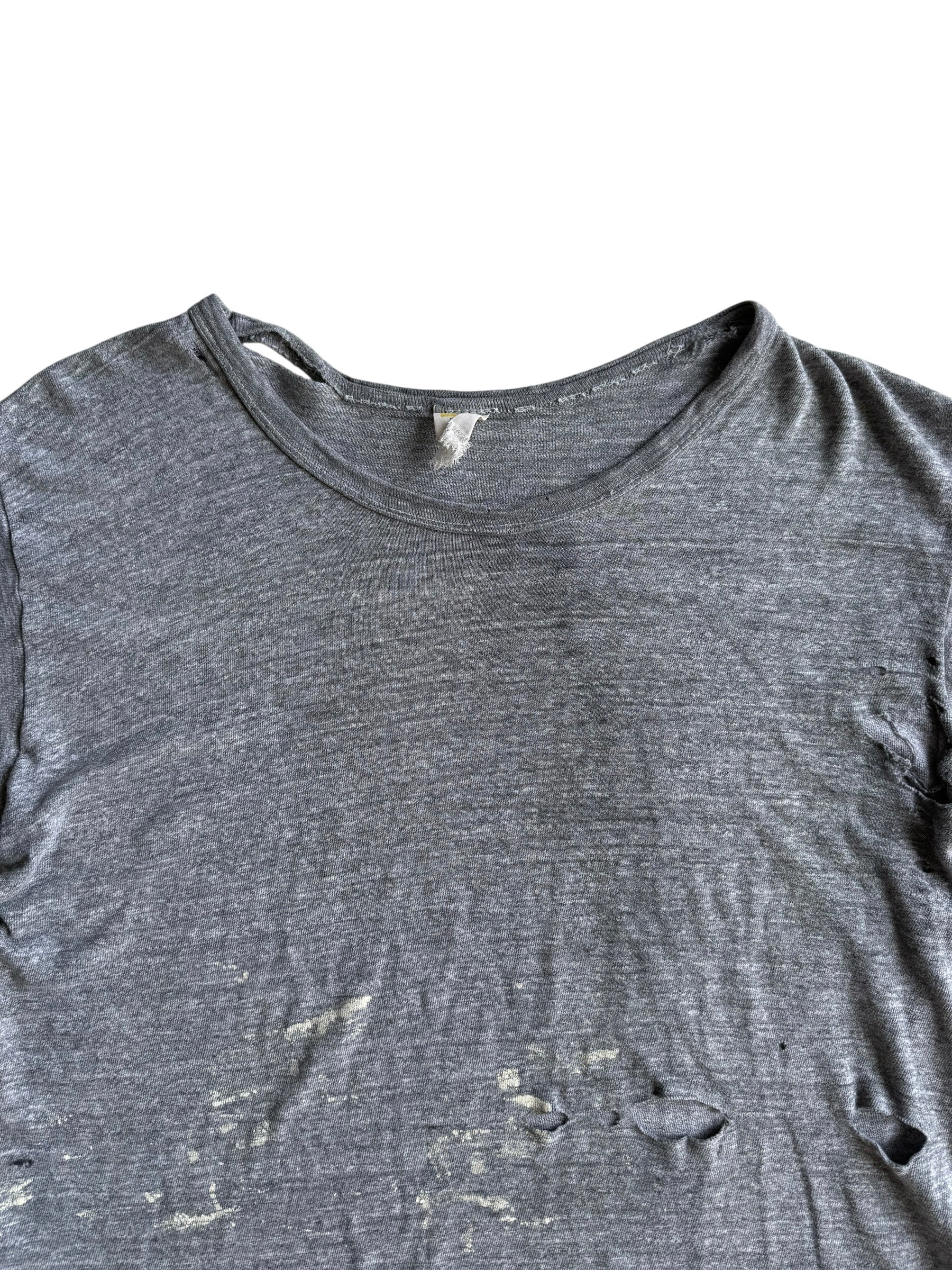 1960s Distressed Essential Heather Grey Tee (S/M)