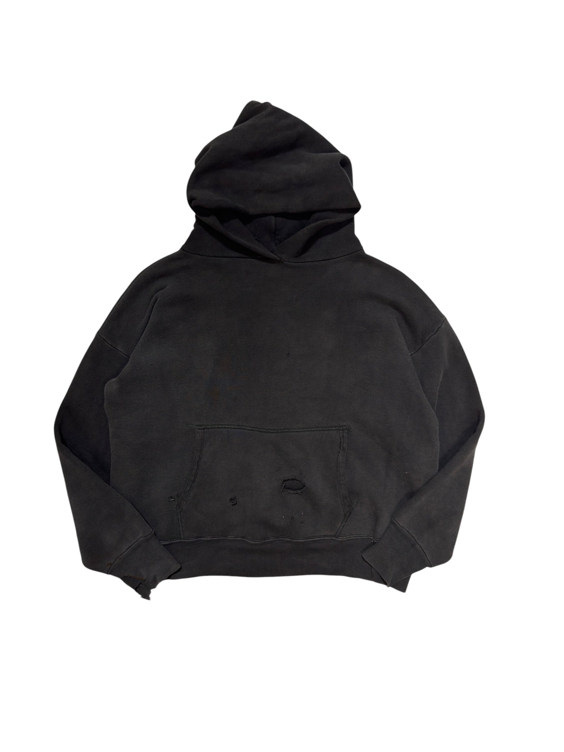 1950s Distressed Black Lock Hood Hoodie (M/L)