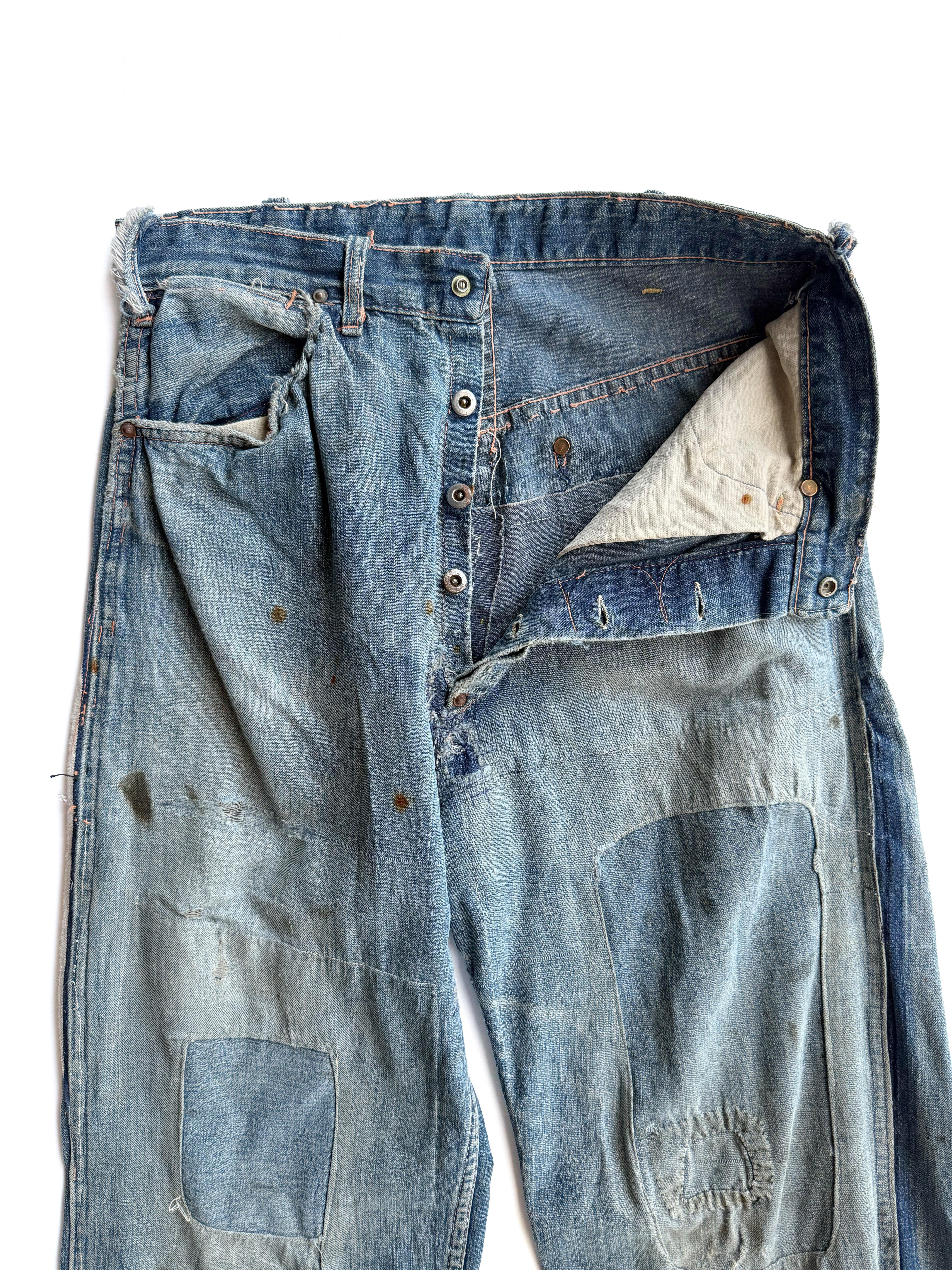 1940s ‘Crotch Rivet’ Donut Button Carpenter Jeans (29)