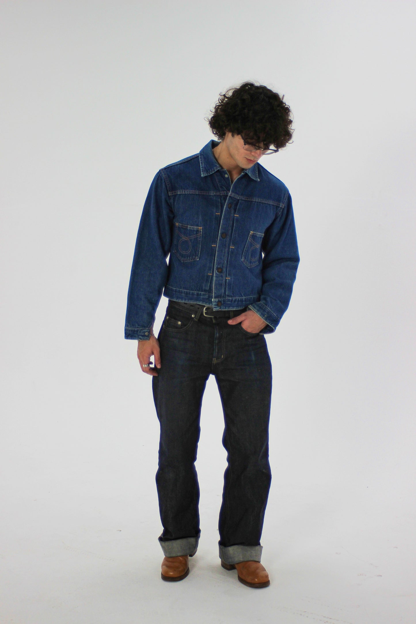 1950s JC Penny Double Breasted Denim Jacket (S/M)