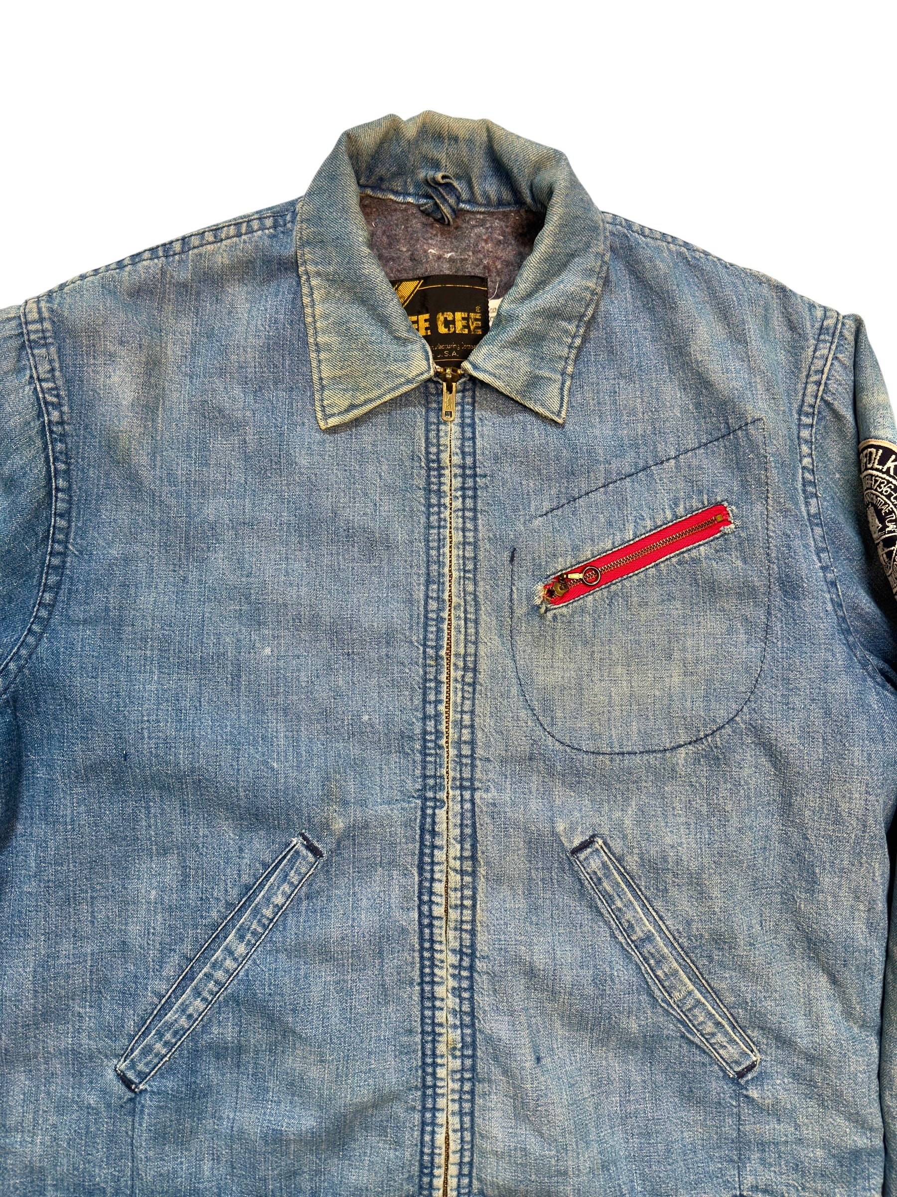 1960s Dee Cee Lined Denim Work Jacket (S/M)