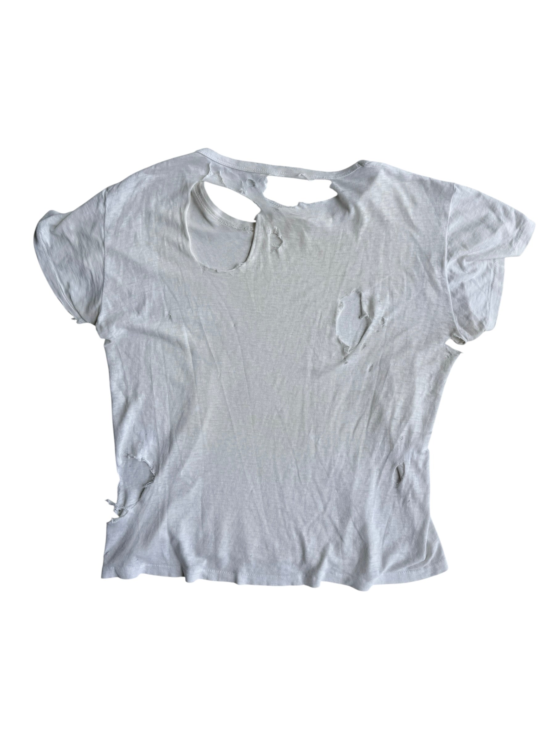 1940s Perfectly Distressed White Tee (S/M)