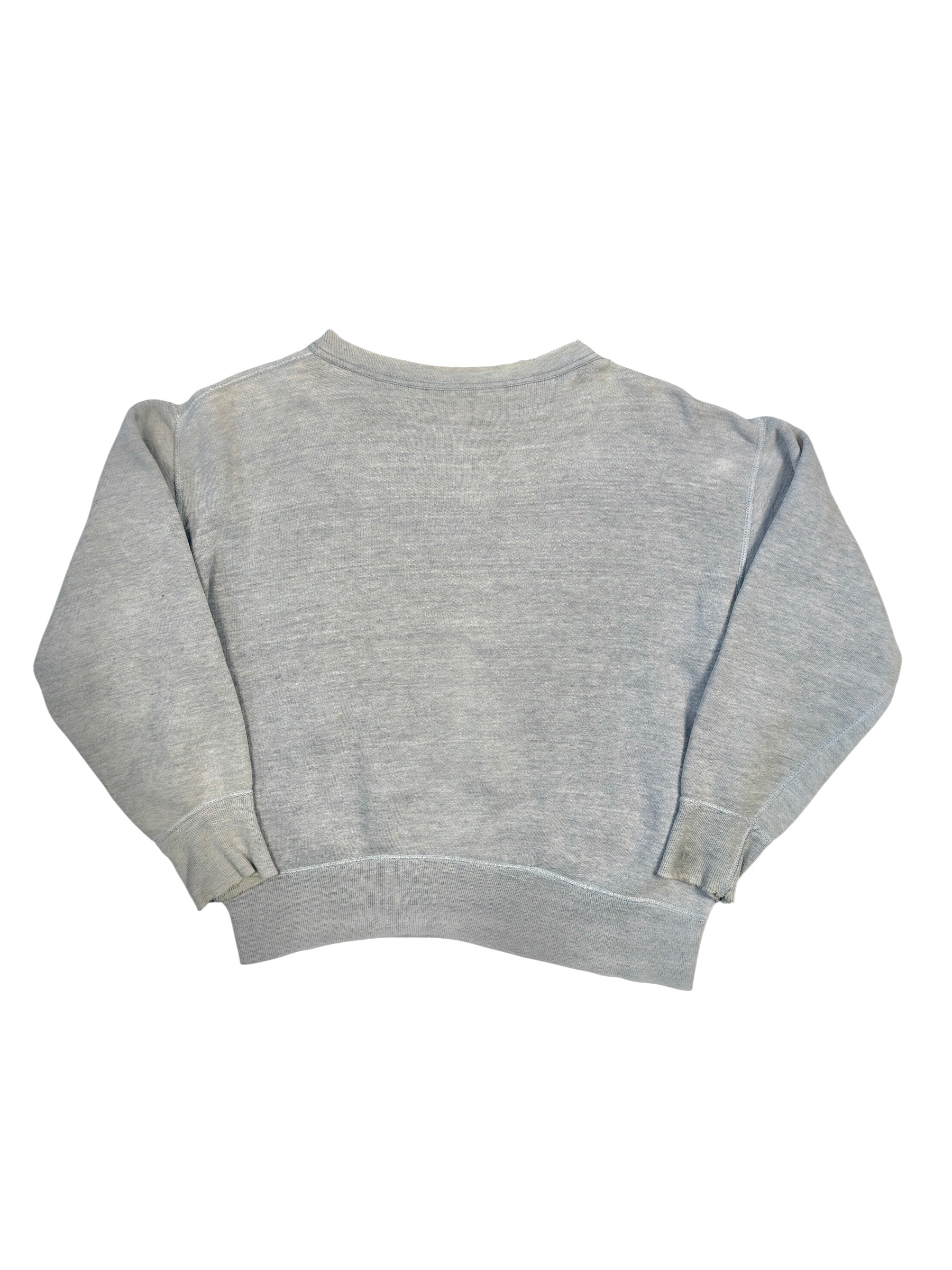 1950s Essential Heather Grey Single V Sweatshirt (S/M)