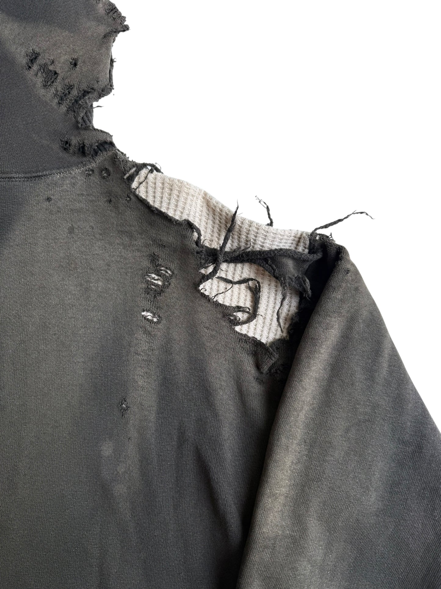 1950s Thrashed and Sun Faded Thermal Lined Hoodie (XL)