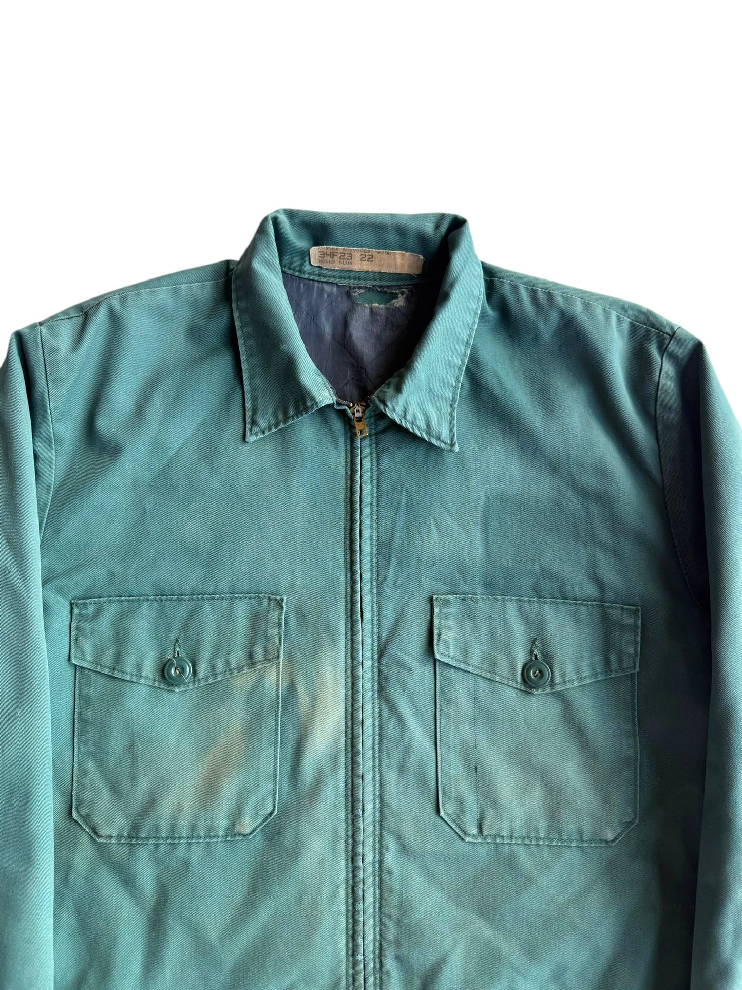 1950s Sun Faded Pine Green Work Jacket (S/M)