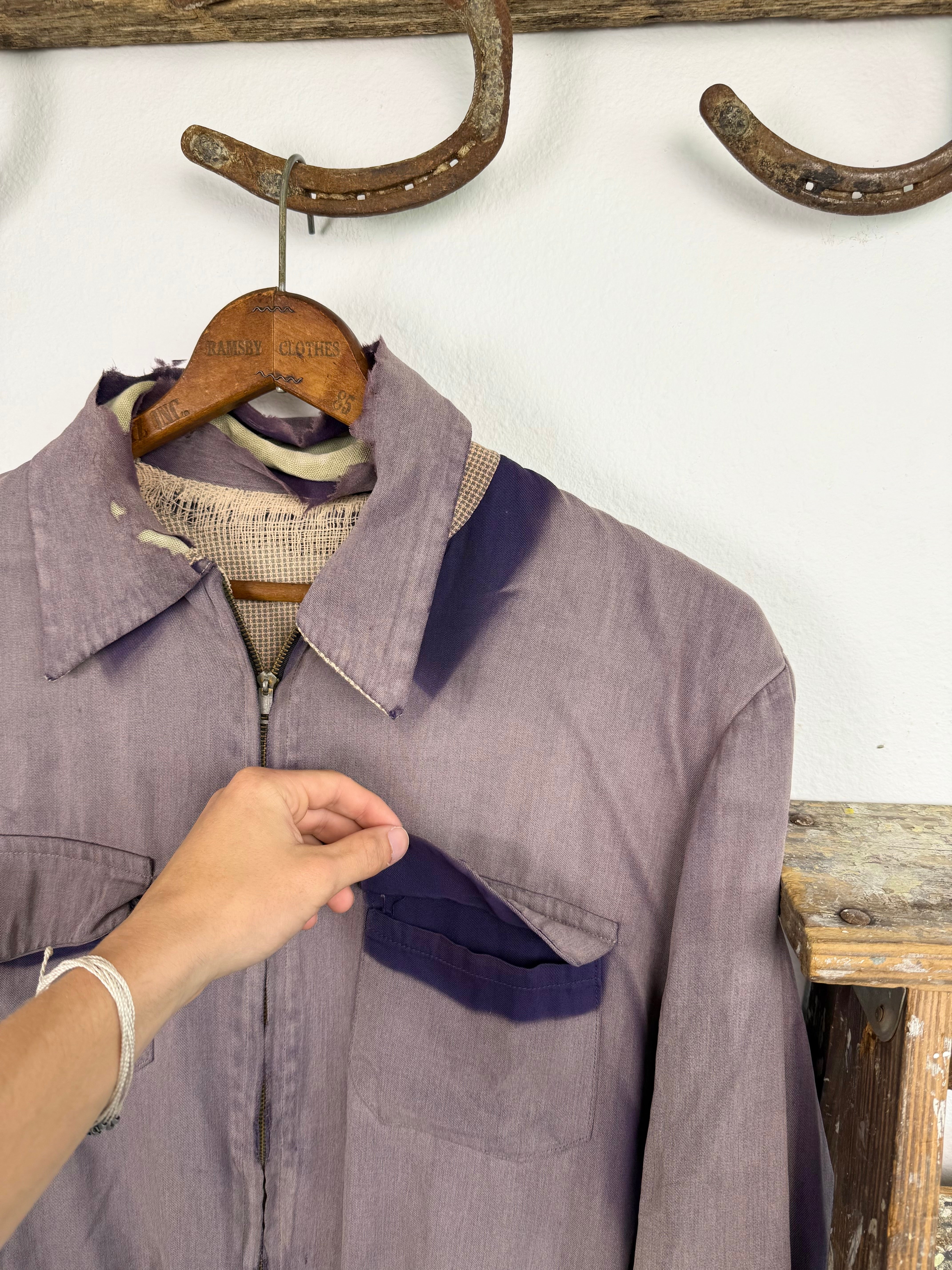 1940s Sun Faded Purple Gab Jacket (S/M)