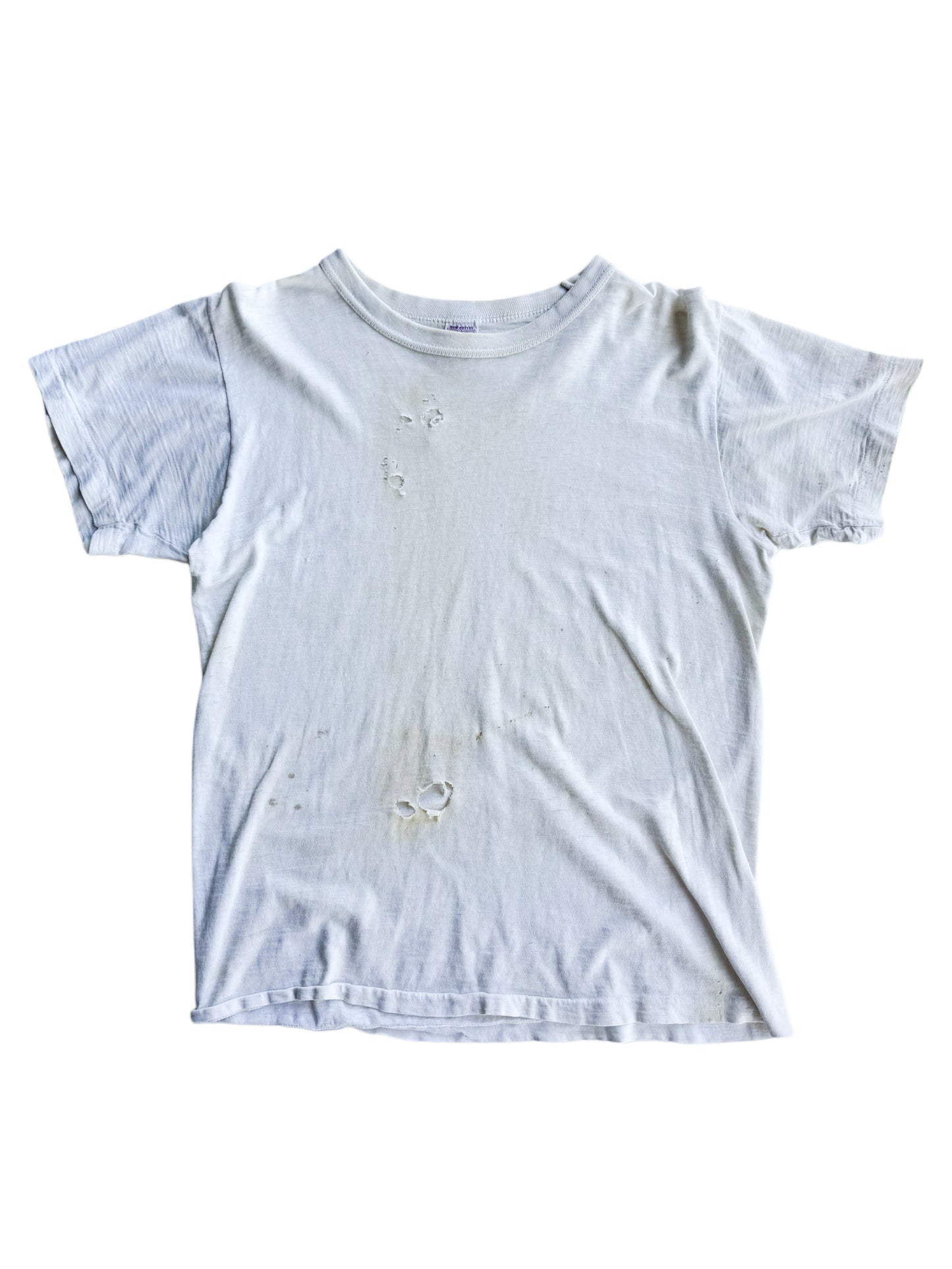 1950s Perfectly Distressed White Tee (S/M)
