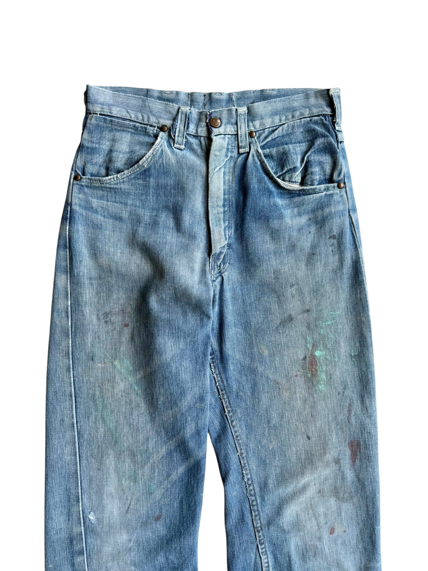 1950s Selvedge Circle Ranch Splatter Paint Jeans (28)