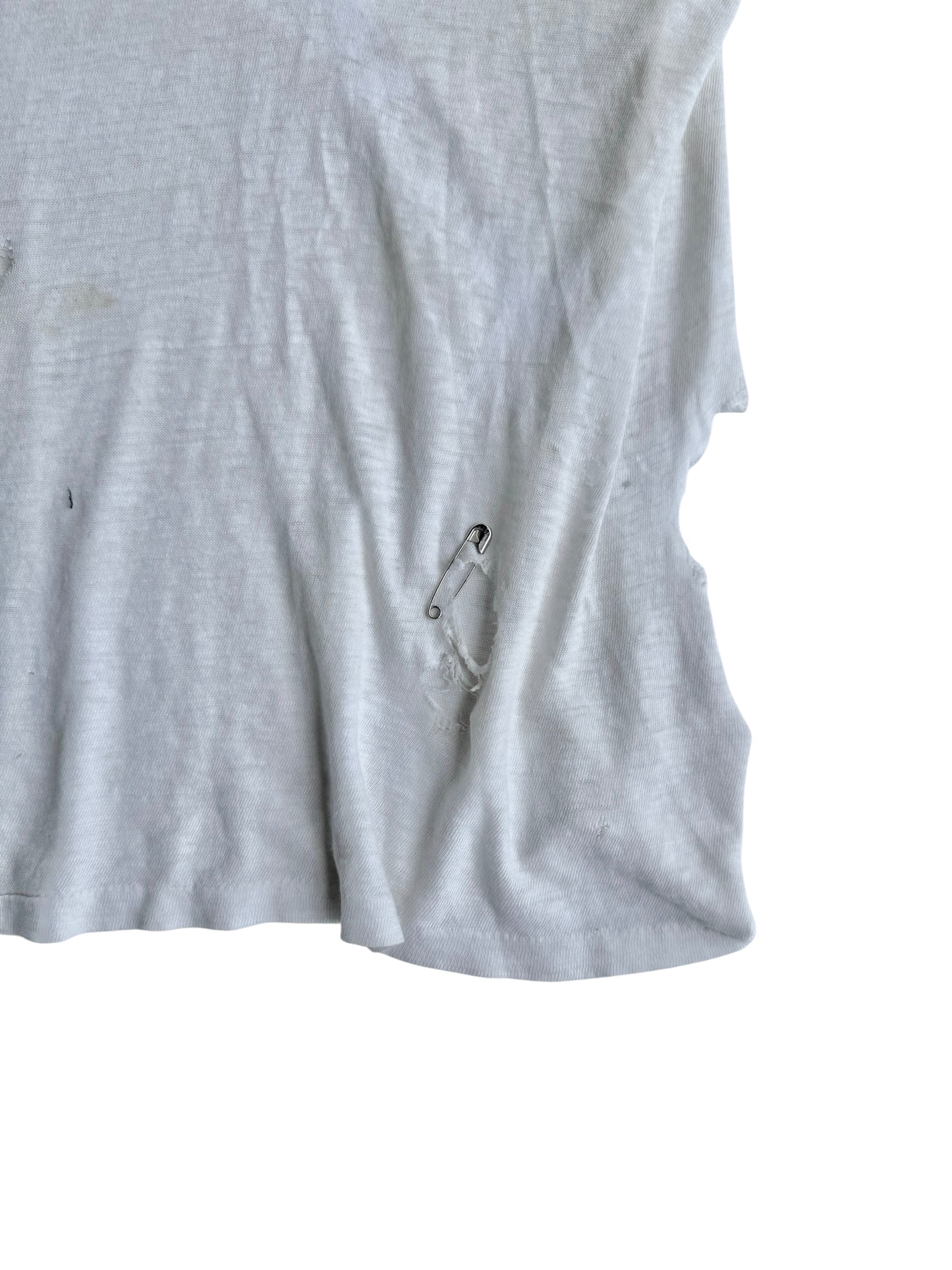 1940s Perfectly Distressed White Tee (S/M)