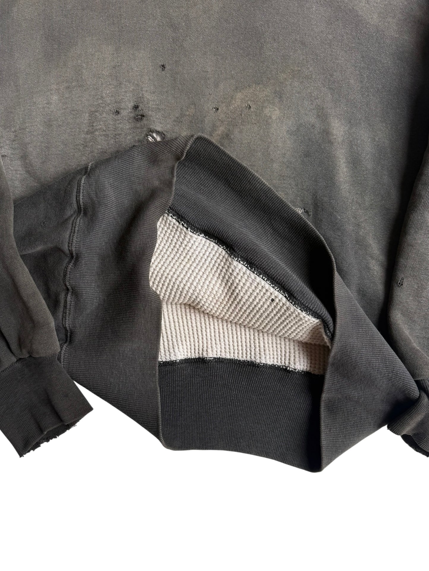 1950s Thrashed and Sun Faded Thermal Lined Hoodie (XL)