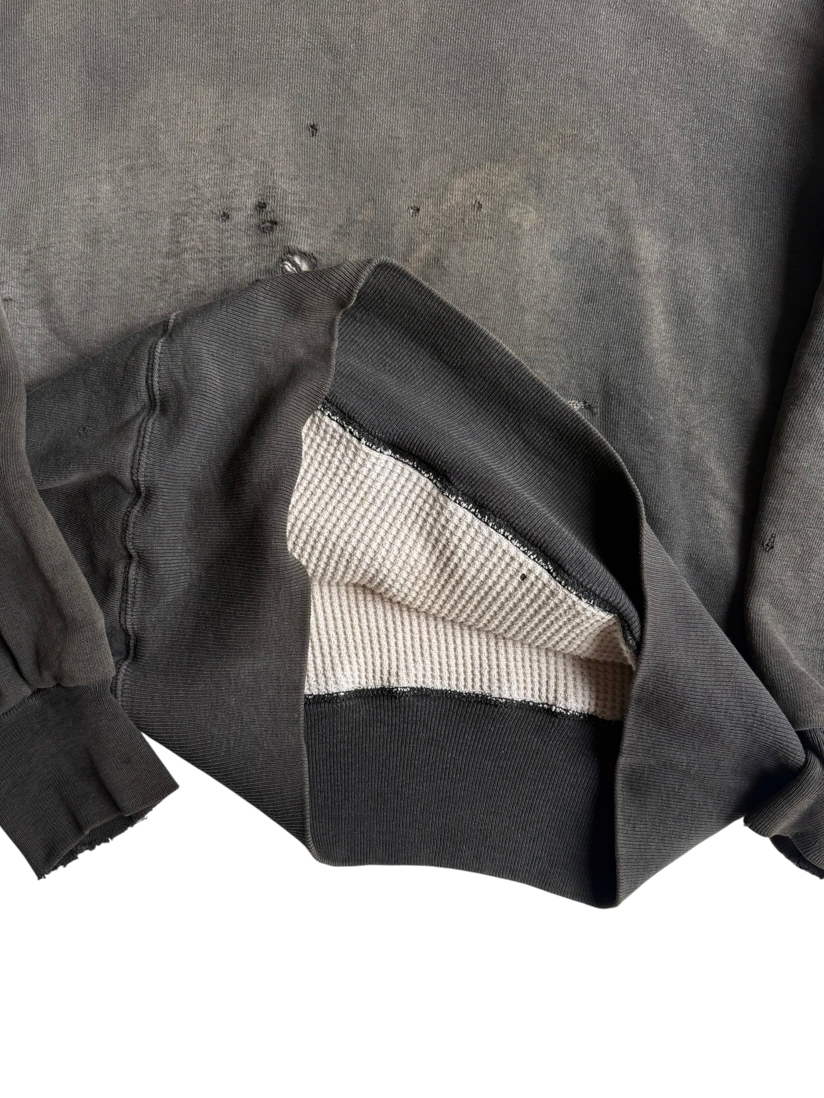 1950s Thrashed and Sun Faded Thermal Lined Hoodie (XL)