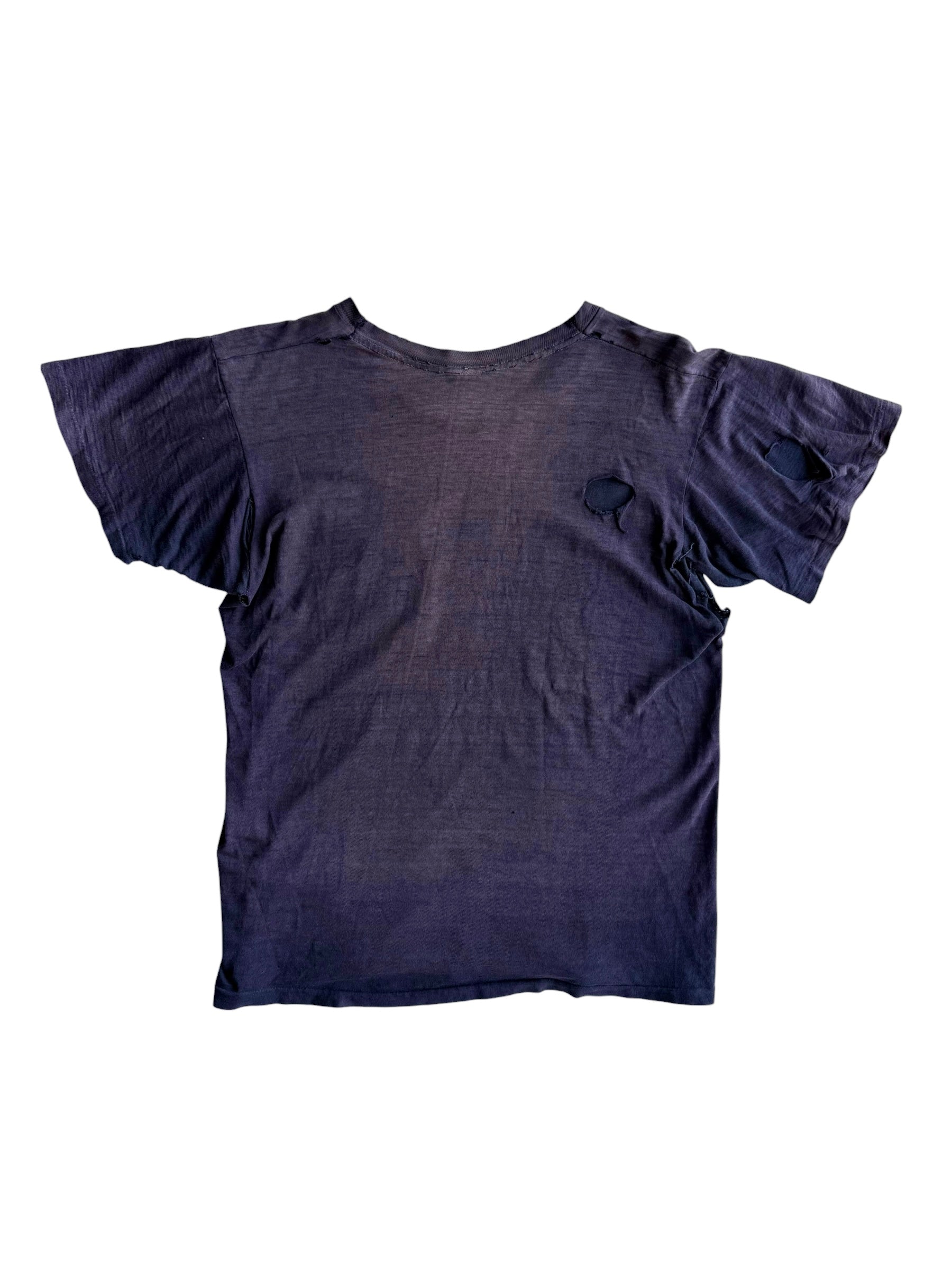 1950s Sun Faded & Thrashed Navy Pocket Tee (S/M)