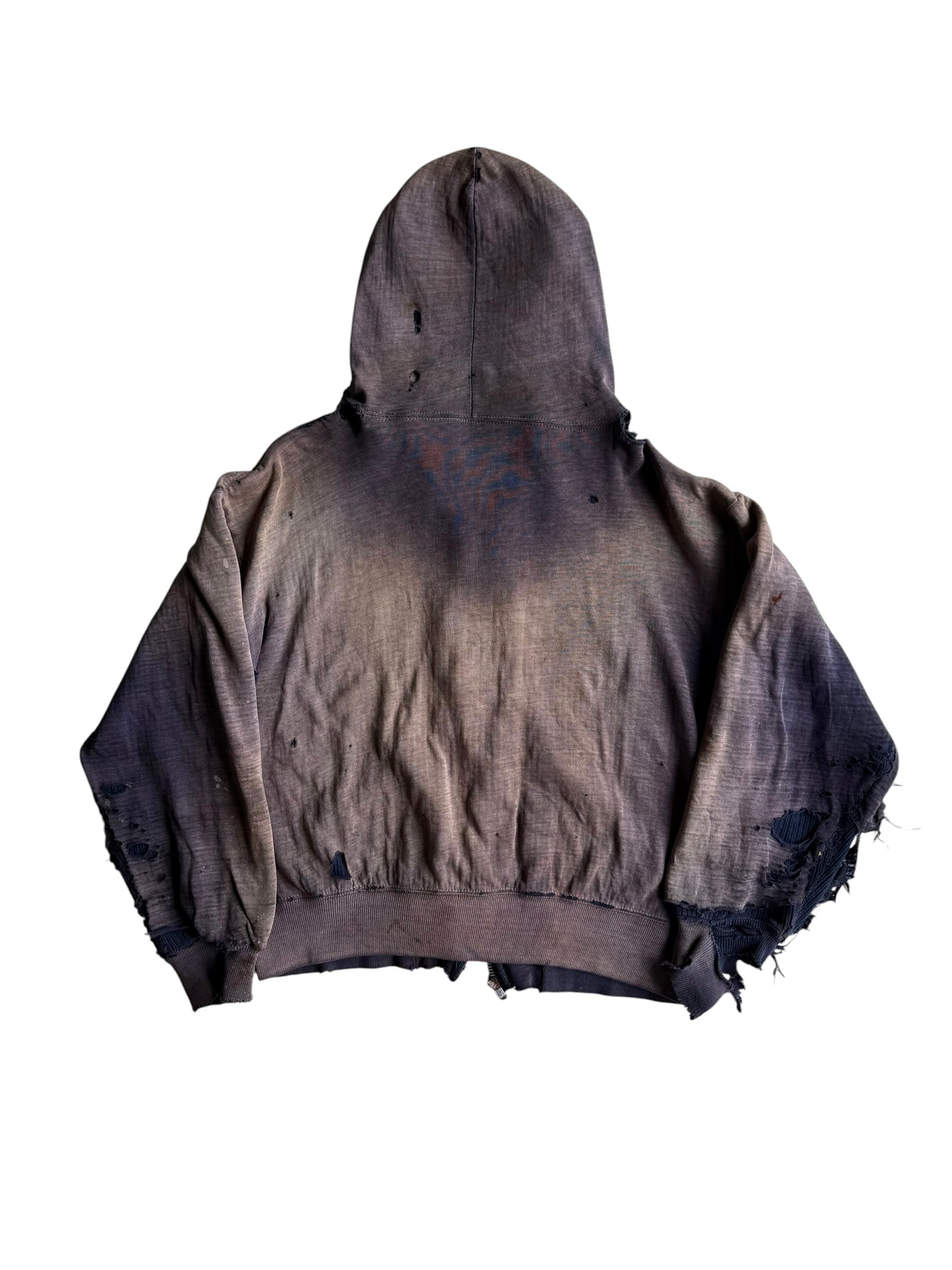 1940s Heavily Distressed and Sun Faded Zip Closure Jacket (S/M)