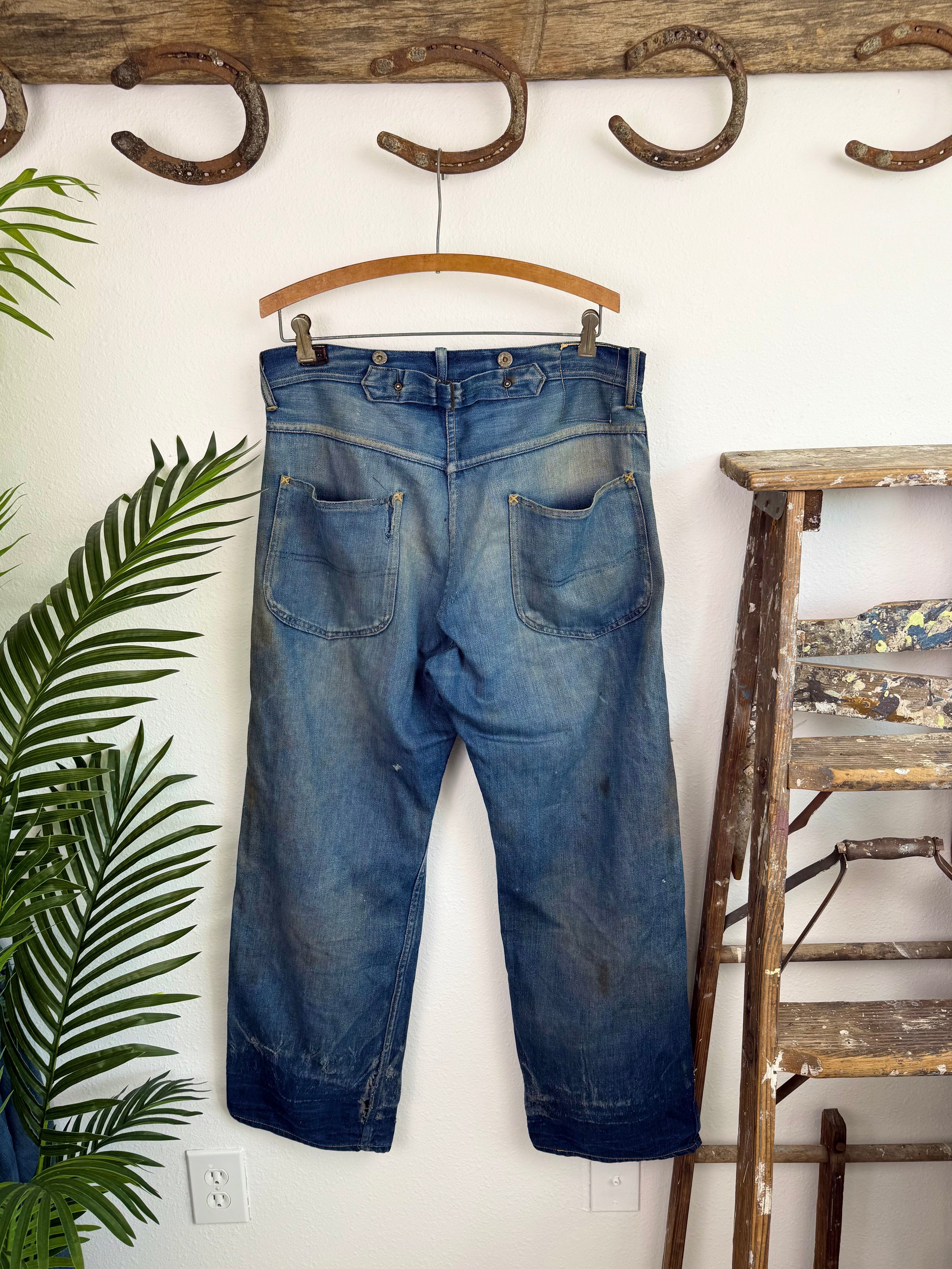 1934 Model Lee Cowboy Worn Buckle Back Jeans (35)