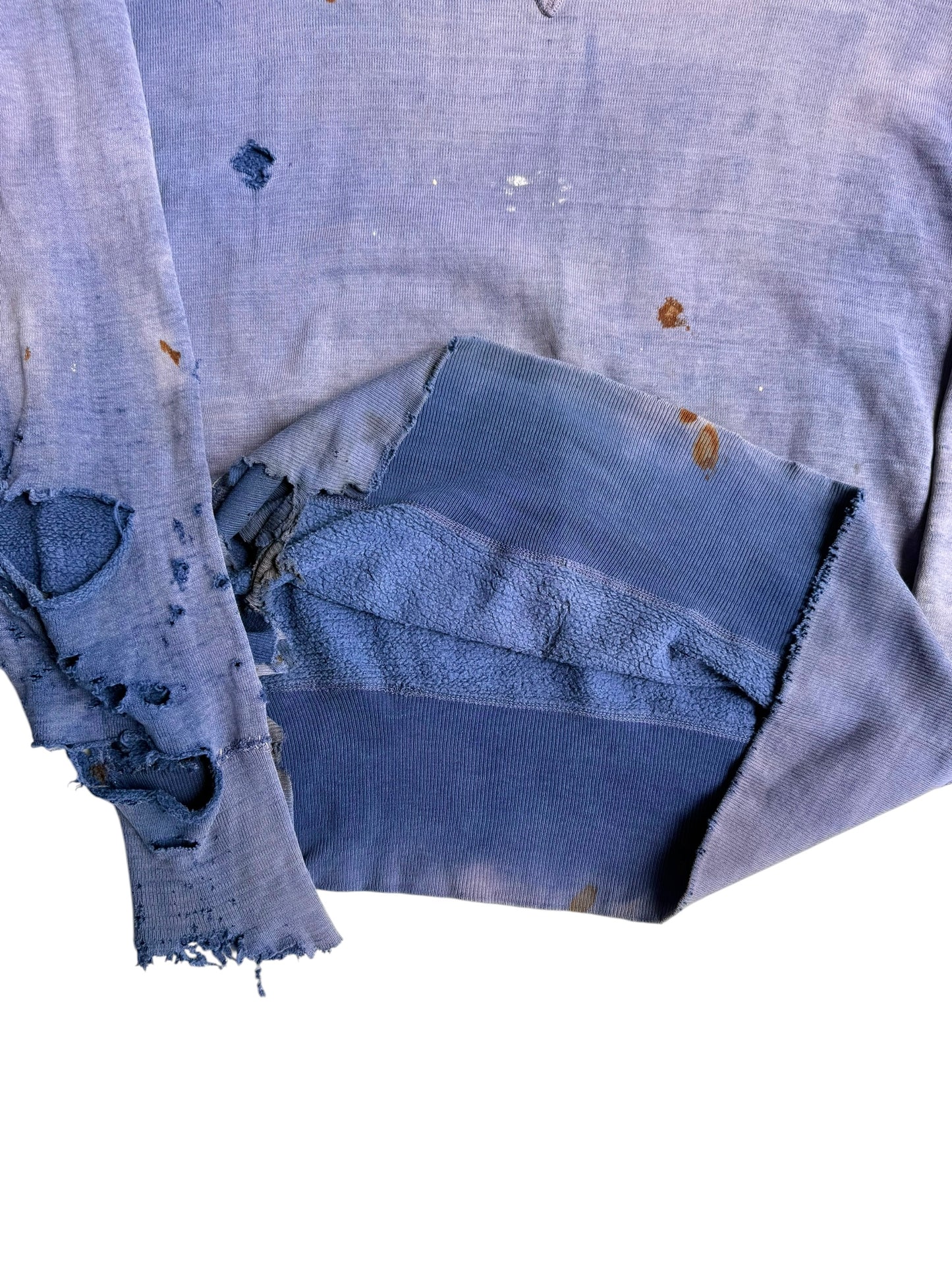 1940s Perfectly Sun Faded and Distressed Single V Sweatshirt (XL)