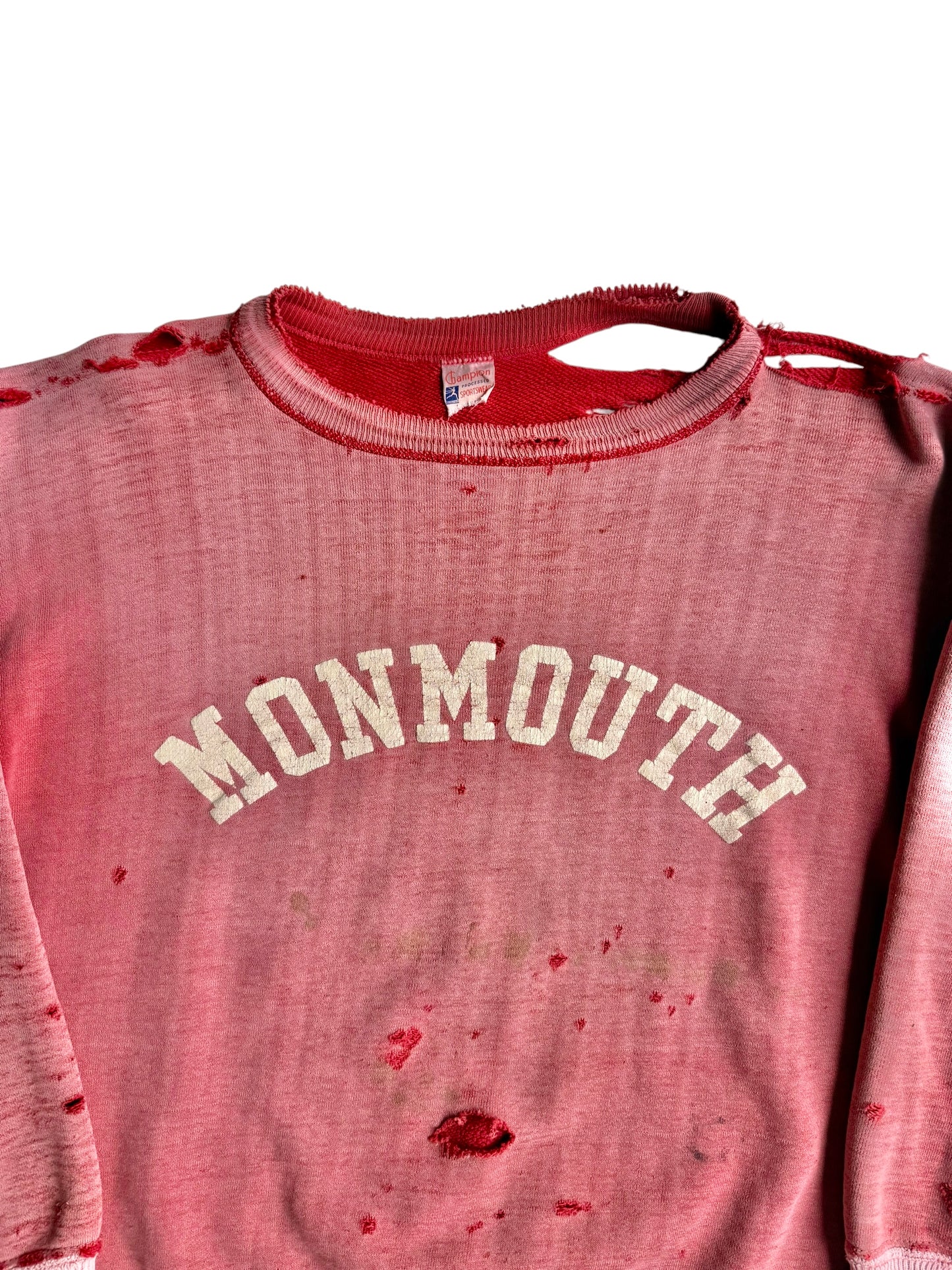 1950s Champion Thrashed and Sun Faded ‘Monmouth’ Sweatshirt (XL)