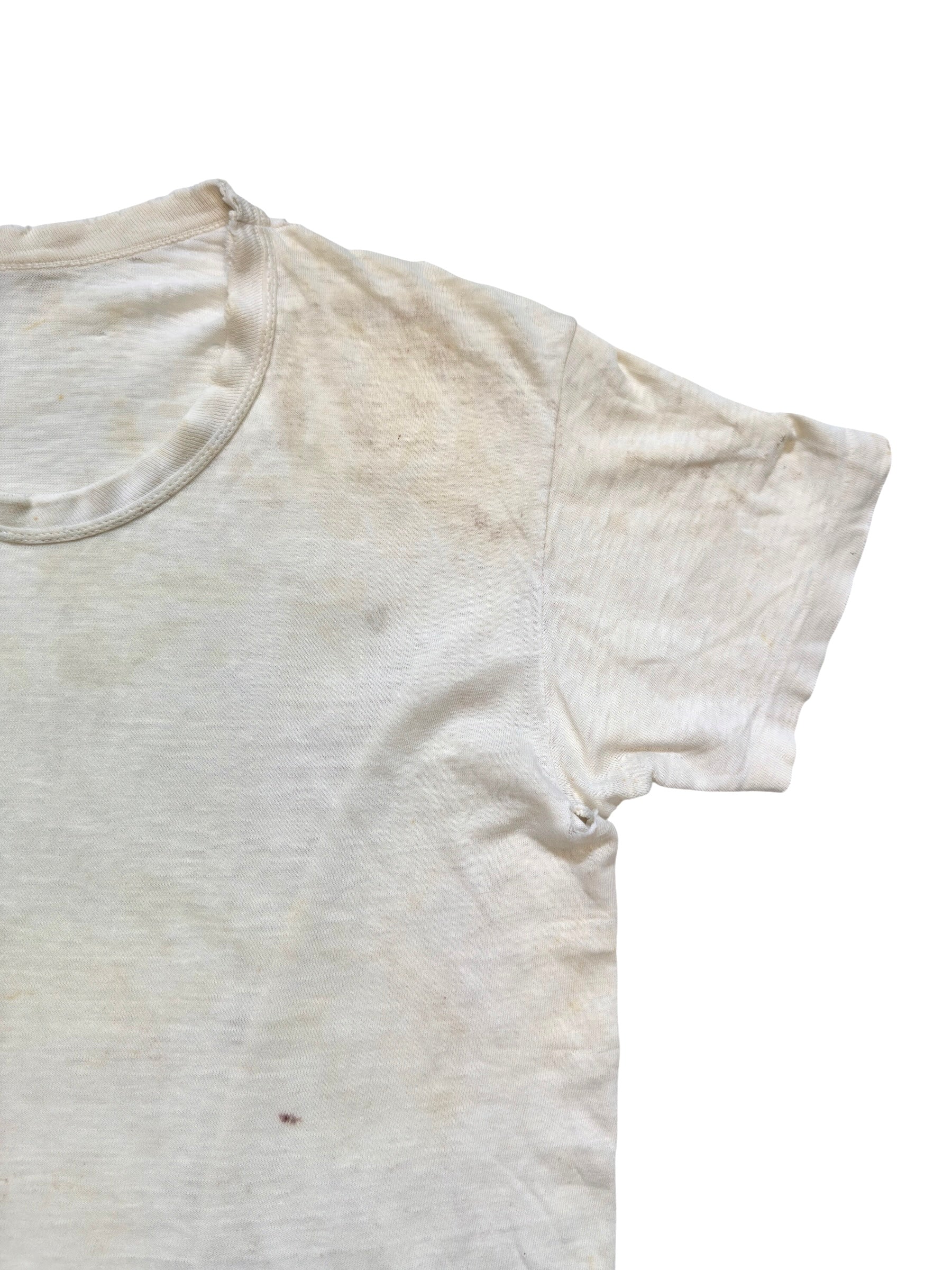 1950s Perfectly Distressed White Tee (S/M)