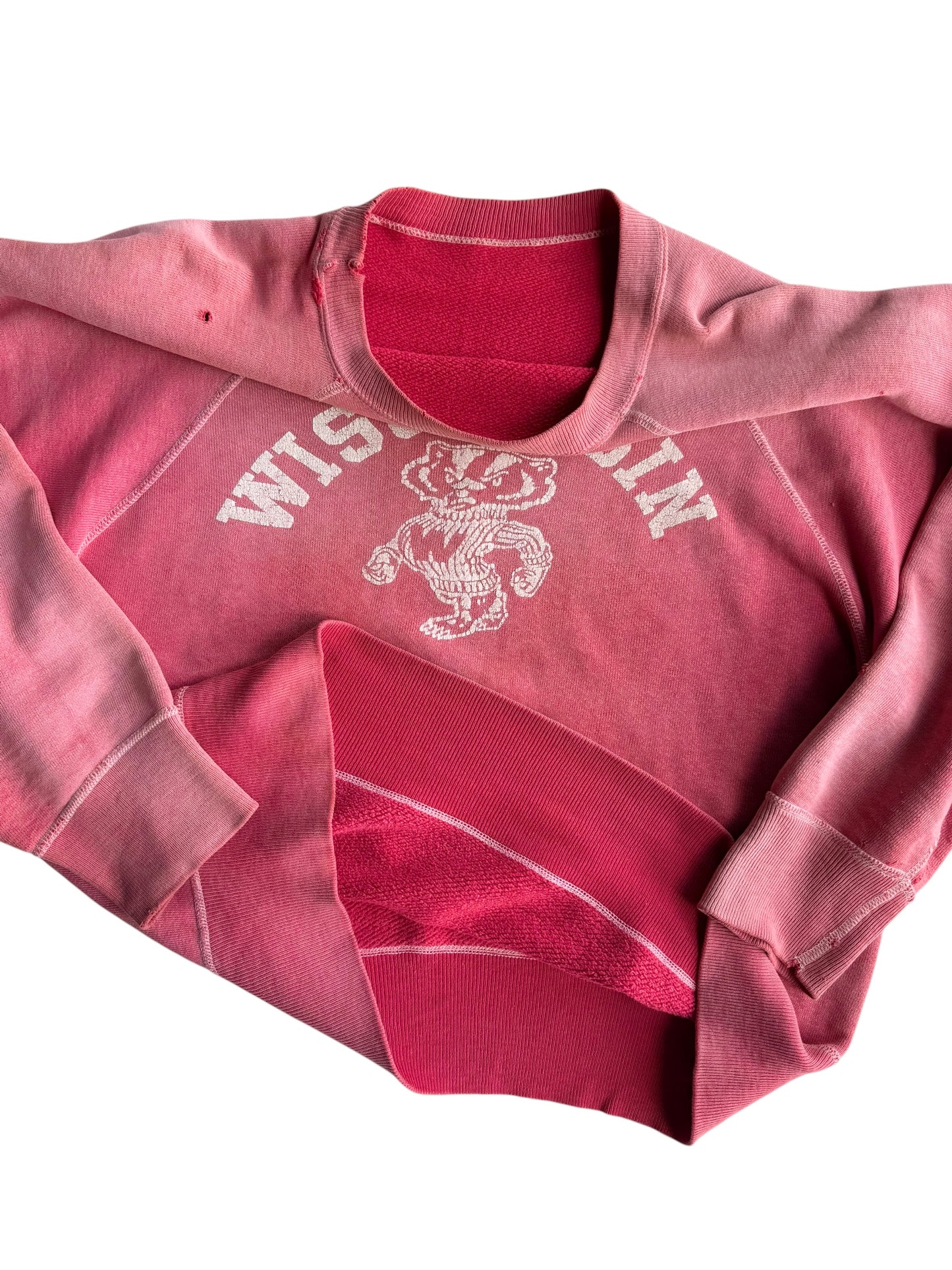 1950s Perfectly Sun Faded ‘Wisconsin’ Sweatshirt (L/XL)