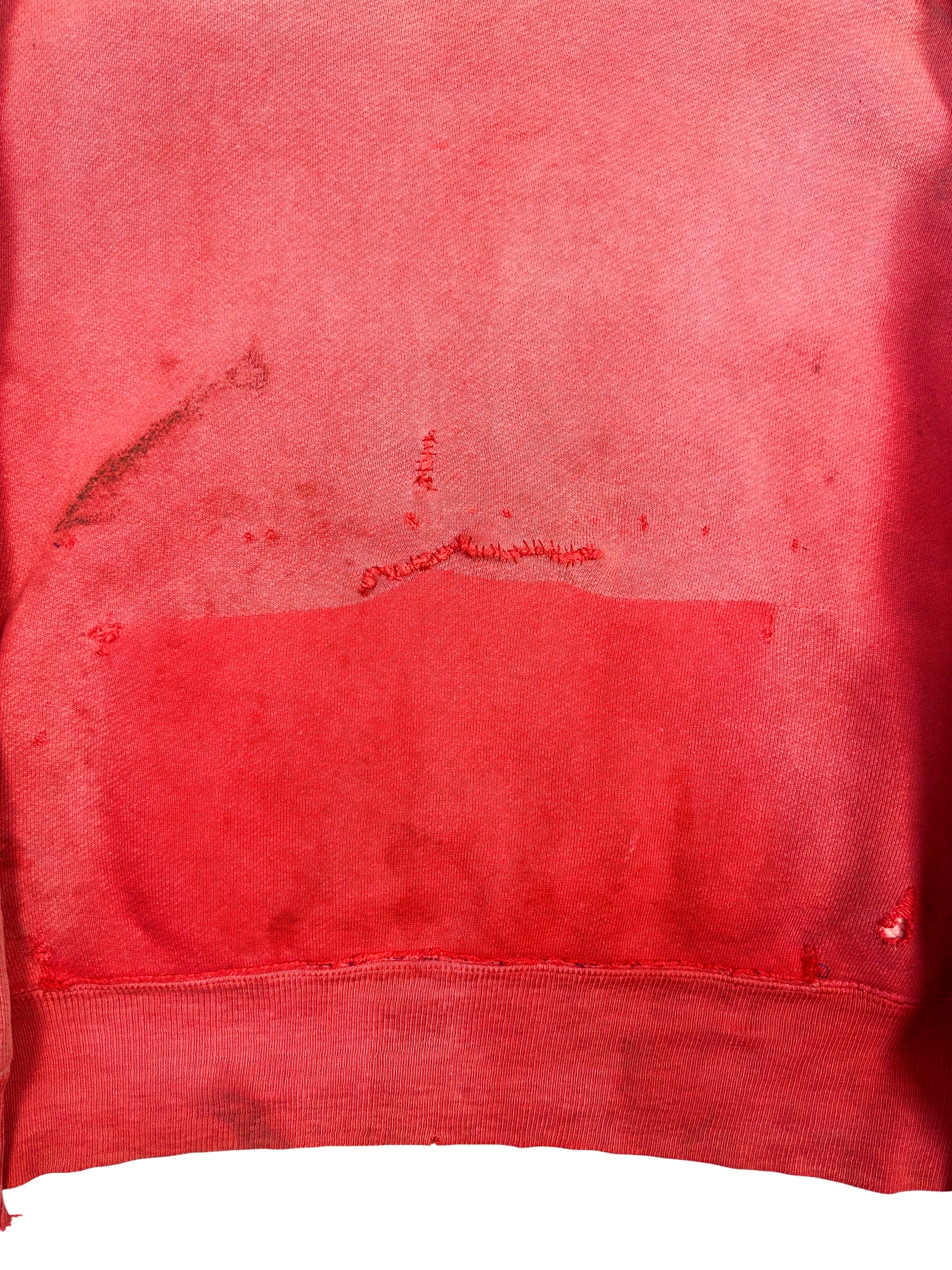 1950s Double Face ‘Ghost Pocket’ Sun Faded Cherry Red Hoodie (XL)