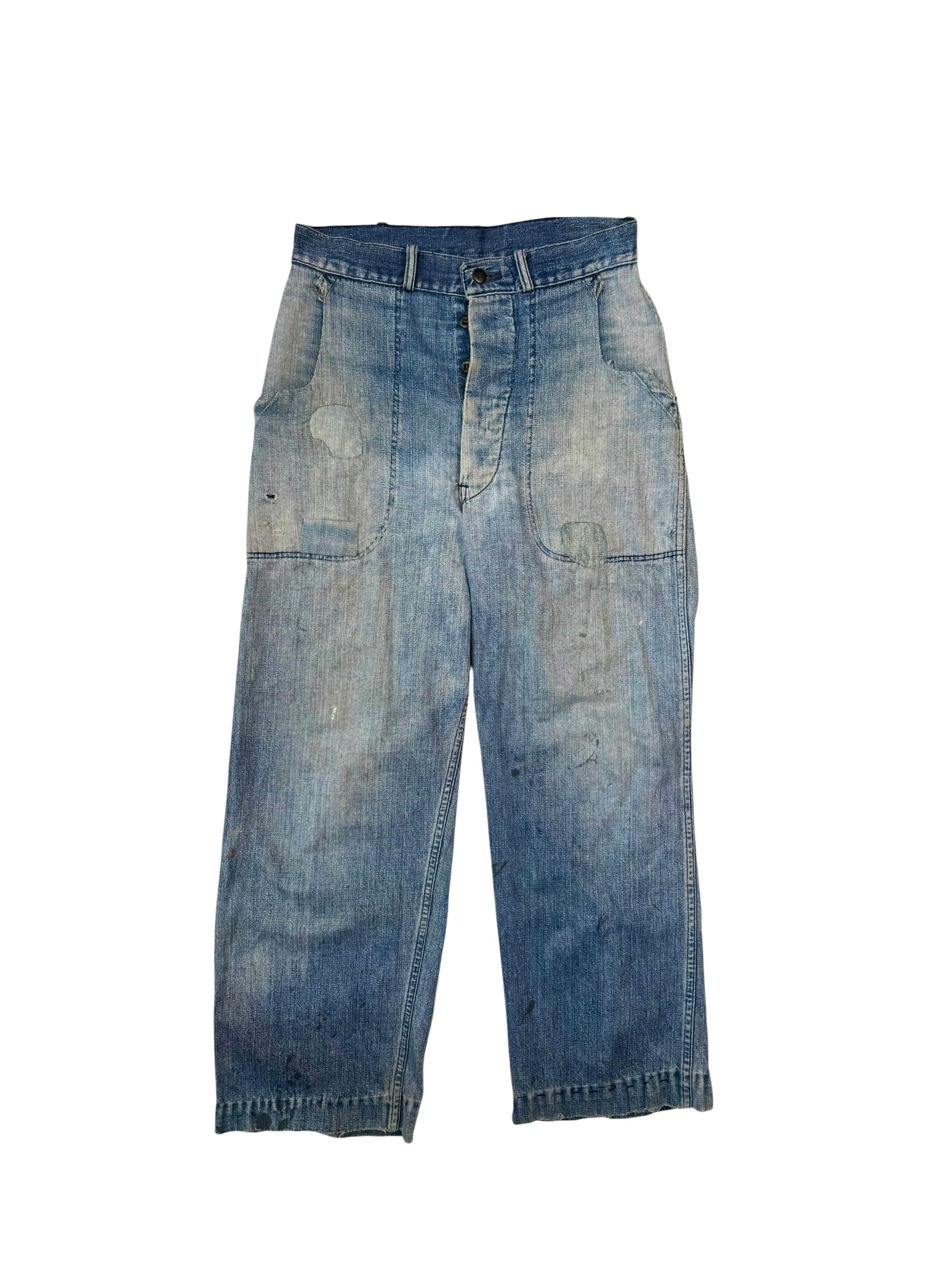 1940s WW2 Era US Navy Denim Dungarees (30)