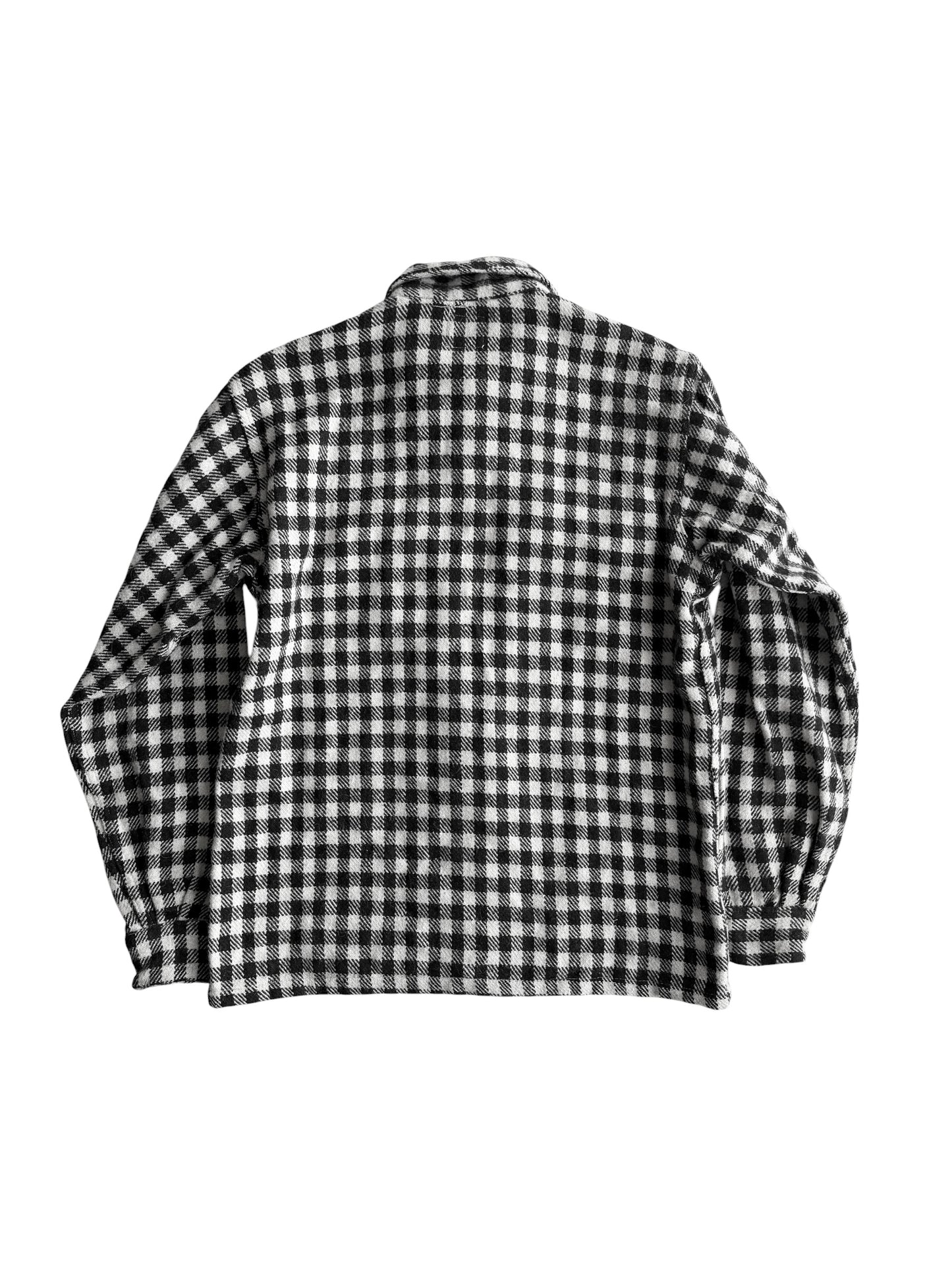 1950s Checker Board Plaid Wool Flannel (S/M)