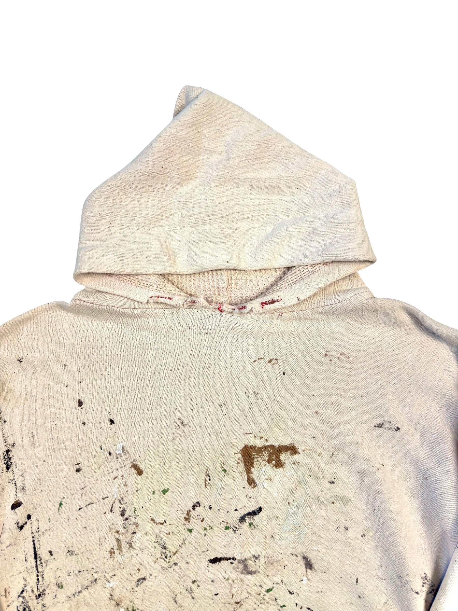 1950s Faded Pink Barn Found Splatter Paint Hoodie (XL)