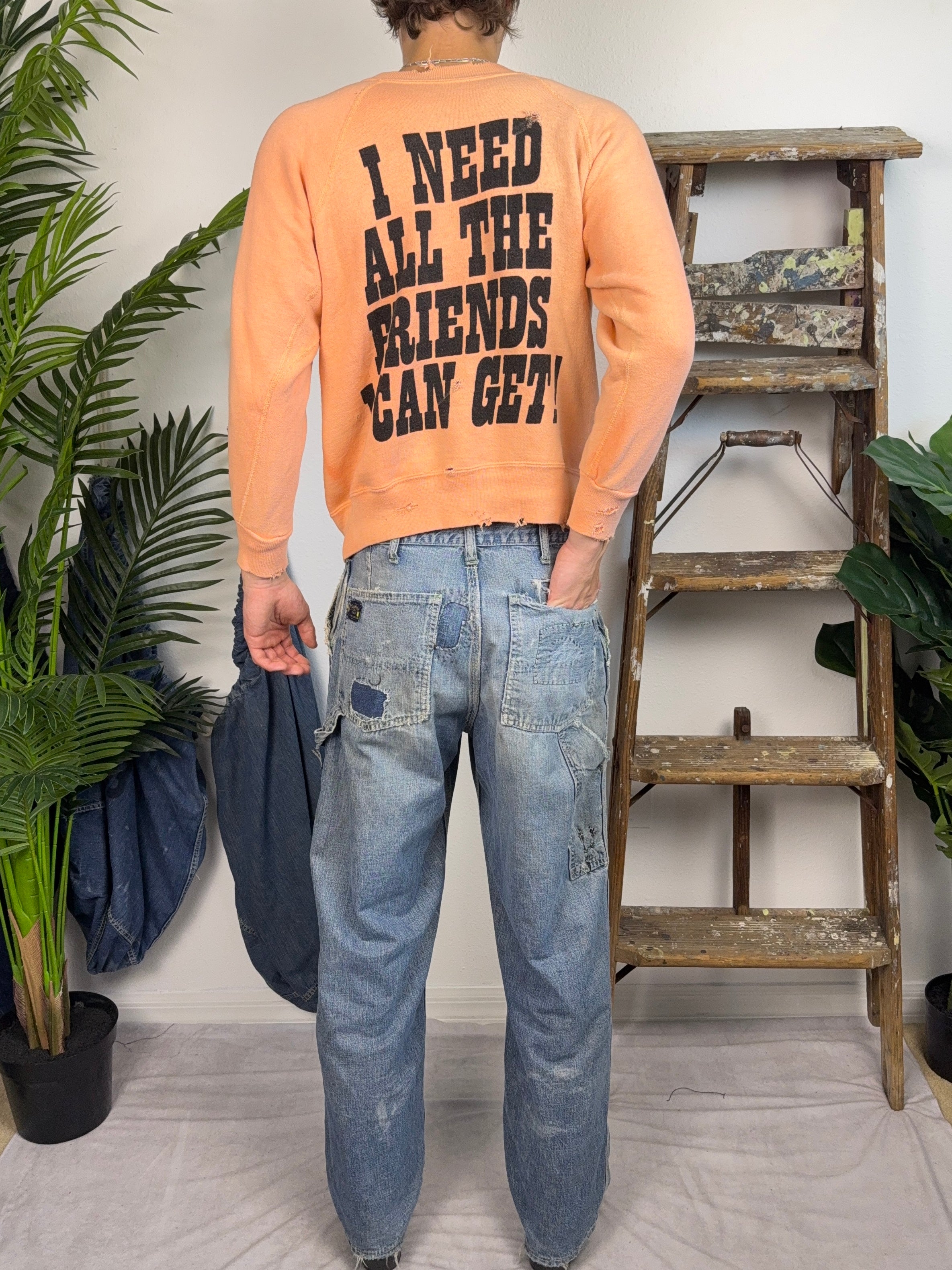 1960’s Peanuts Charlie Brown Faded Orange Sweatshirt (S/M)